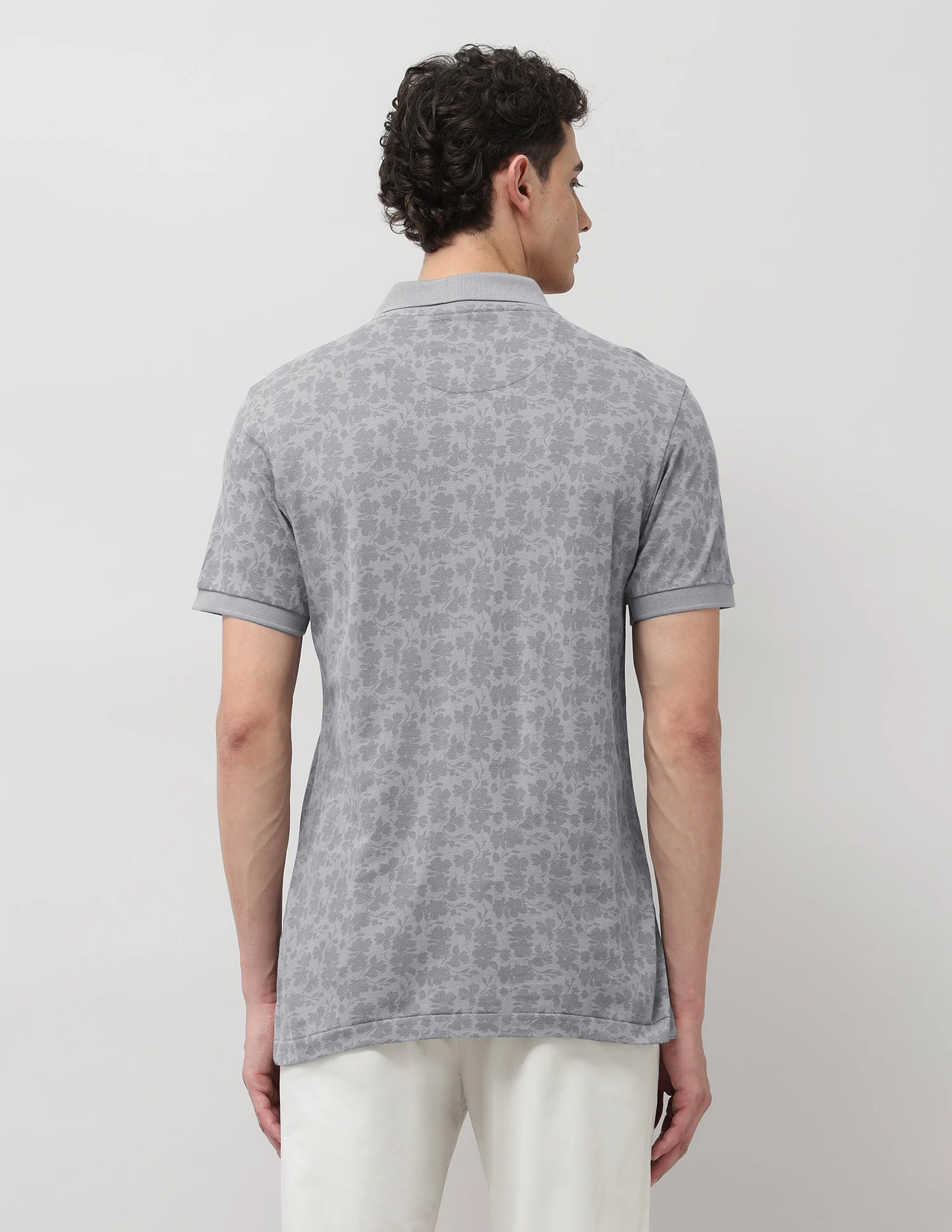 Slim Fit Floral Printed Polo Shirt - Image 5