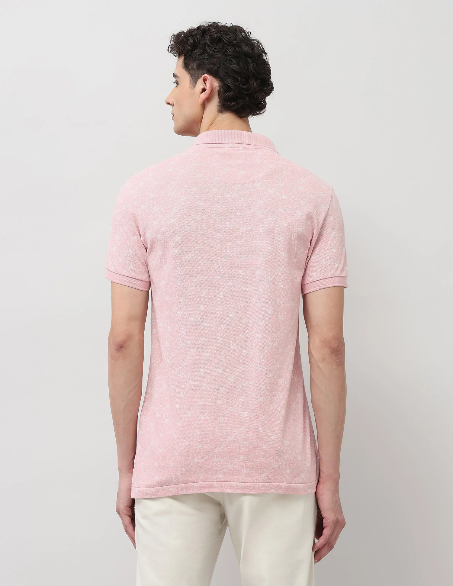 Slim Fit Floral Printed Polo Shirt - Image 5