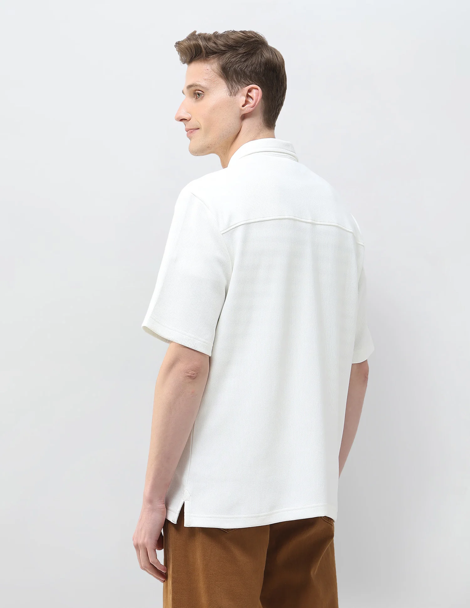Slim Fit Knitted Zipper Shirt - Image 5