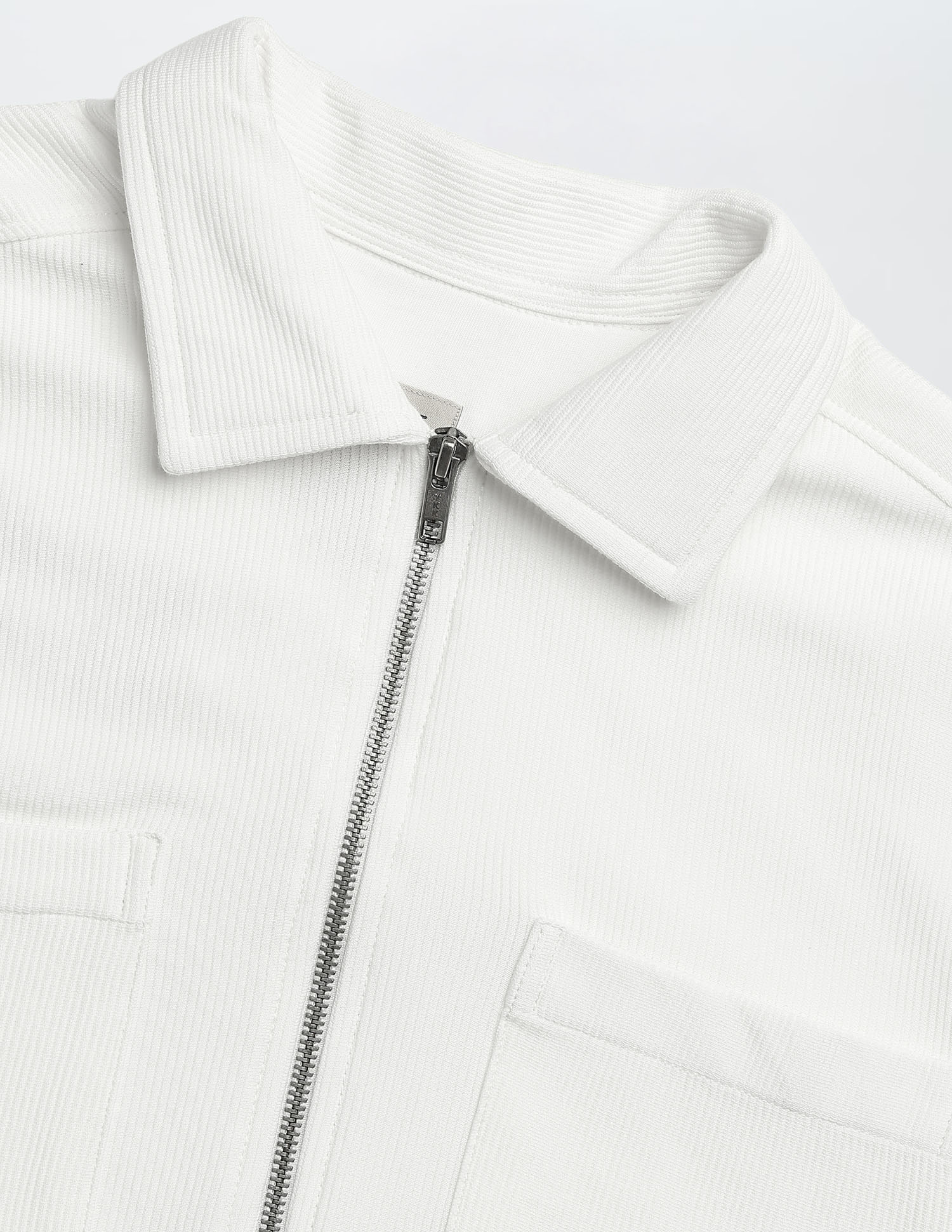 Slim Fit Knitted Zipper Shirt - Image 9