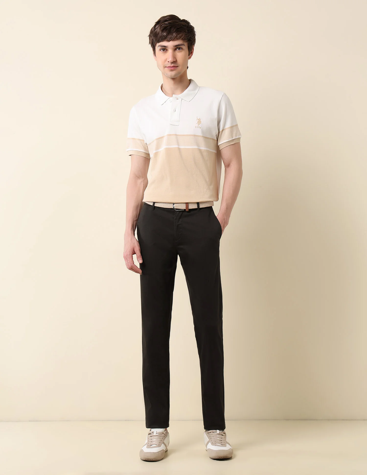 Slim Fit Mid Rise Trousers - Image 3
