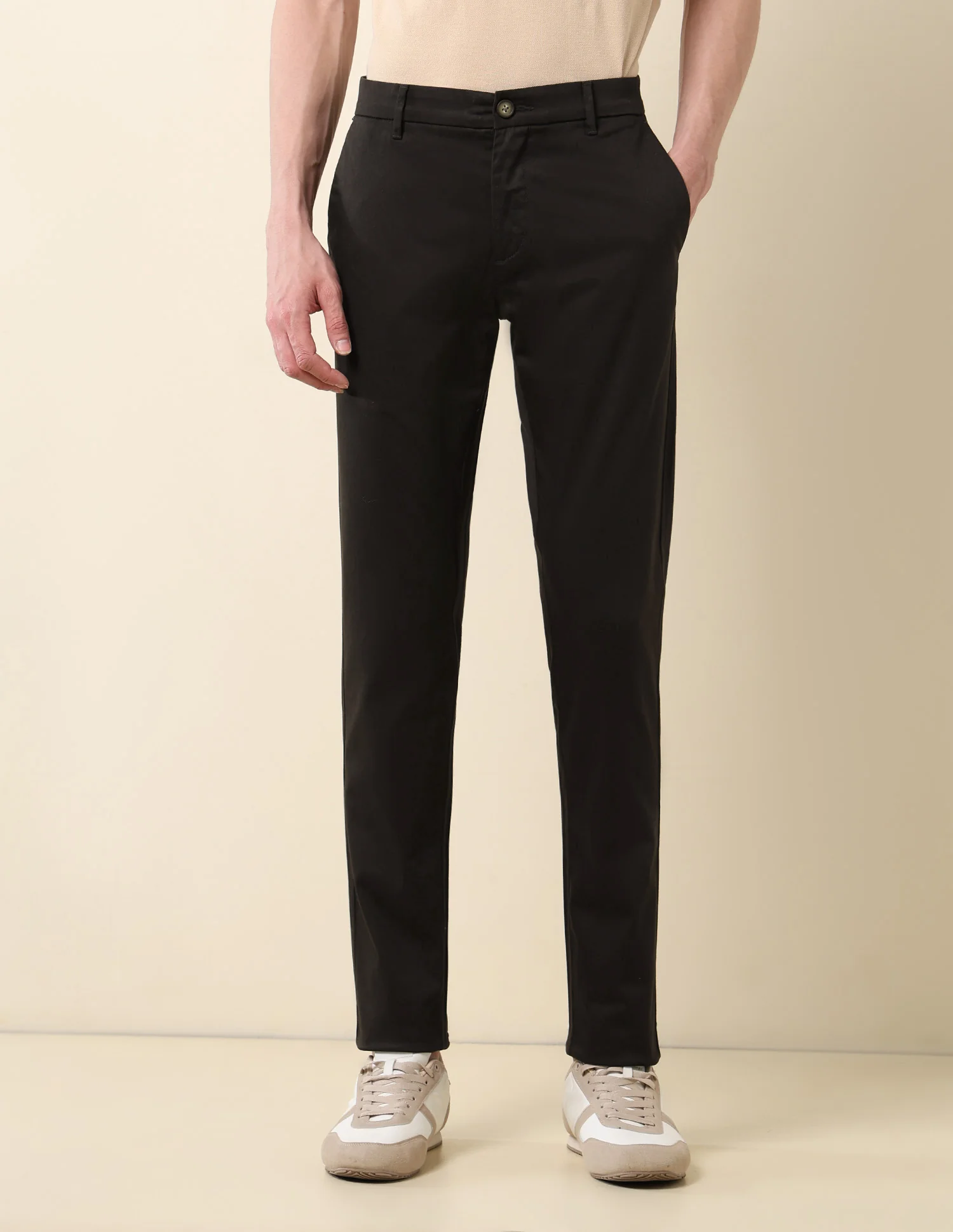 Slim Fit Mid Rise Trousers - Image 6