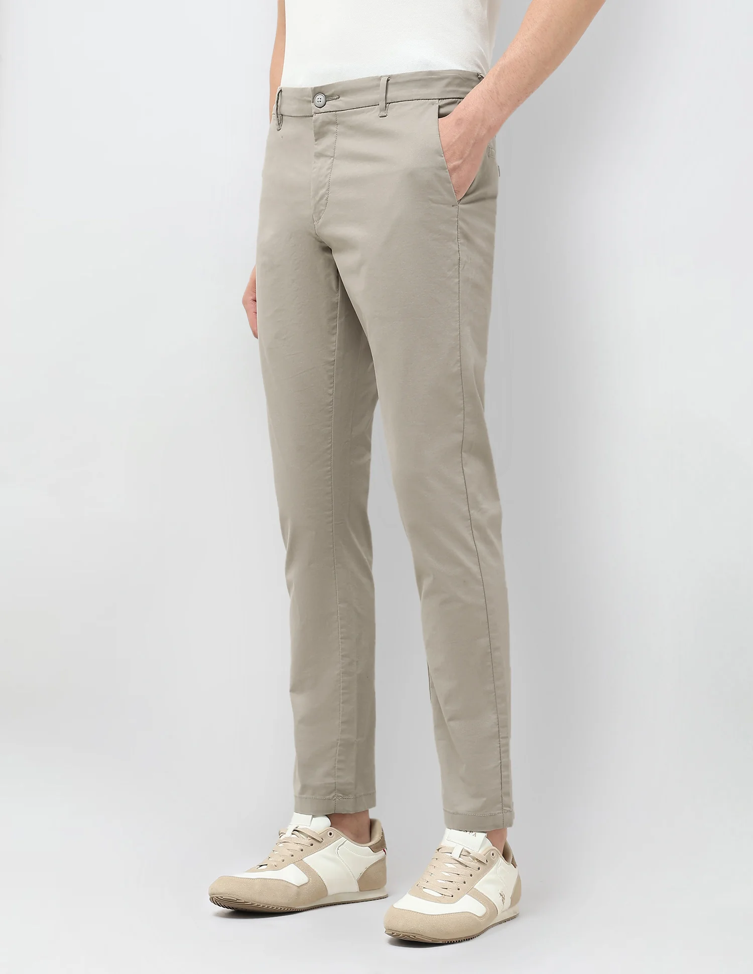 Slim Fit Mid Rise Trousers - Image 4