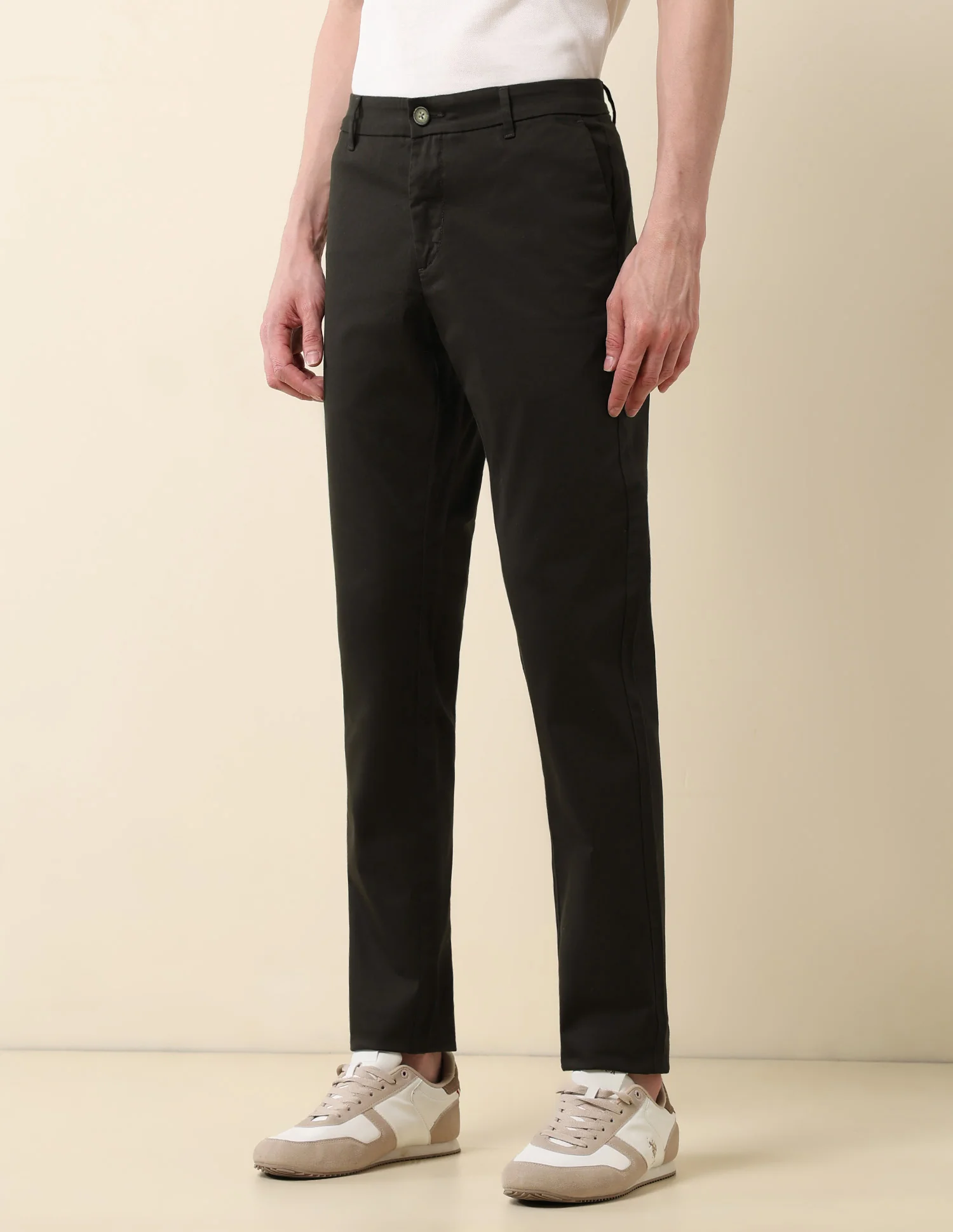 Slim Fit Mid Rise Trousers - Image 4