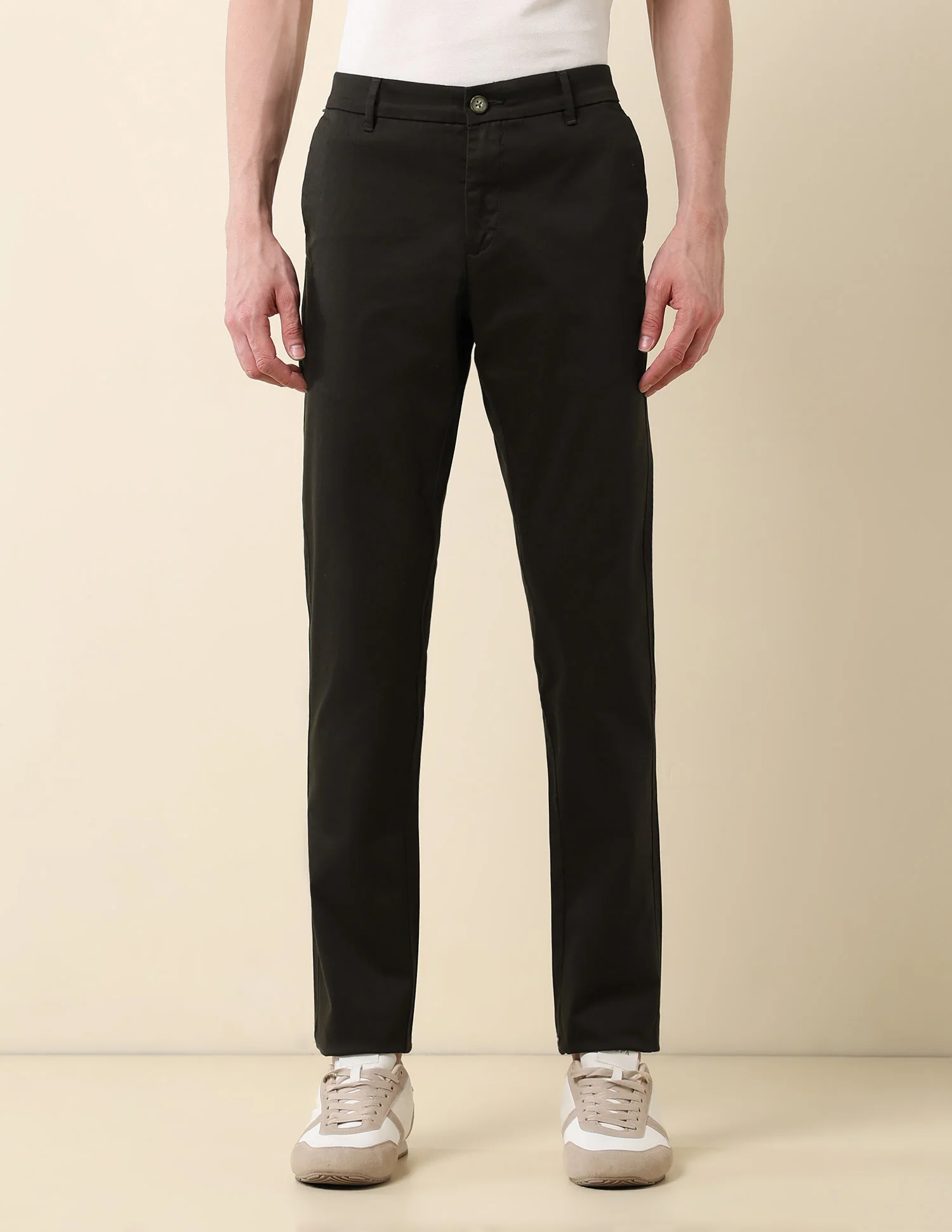 Slim Fit Mid Rise Trousers - Image 6