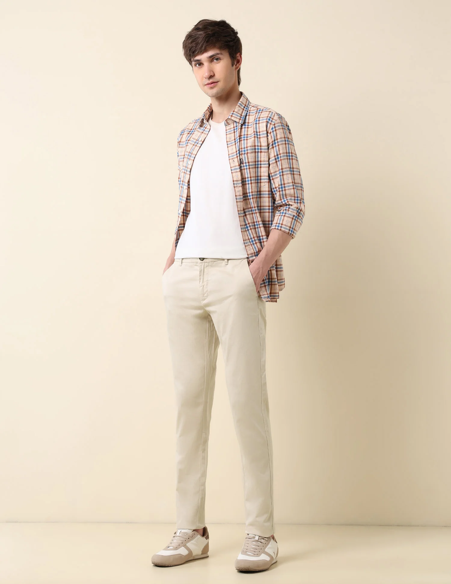 Slim Fit Mid Rise Trousers - Image 3