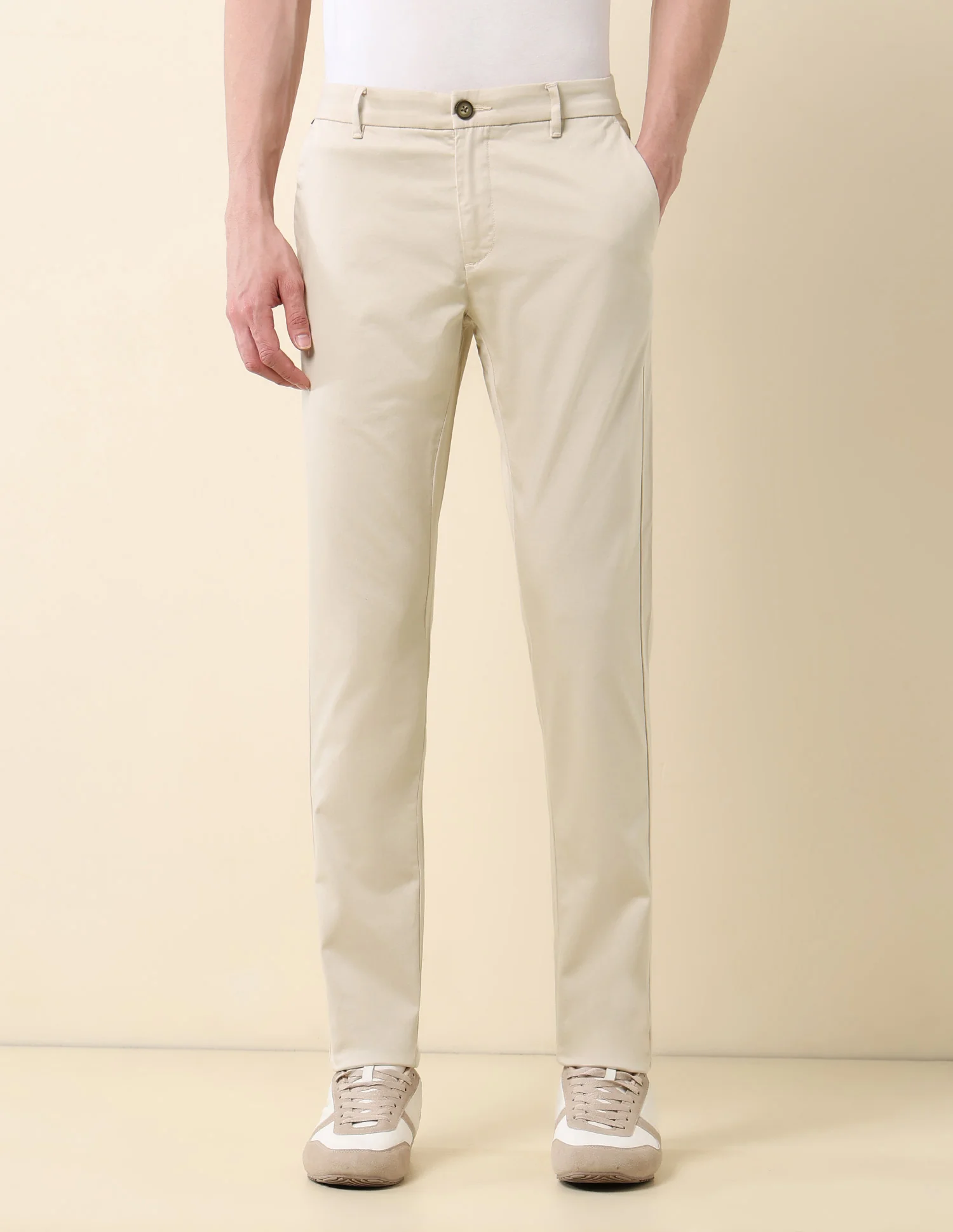 Slim Fit Mid Rise Trousers - Image 6