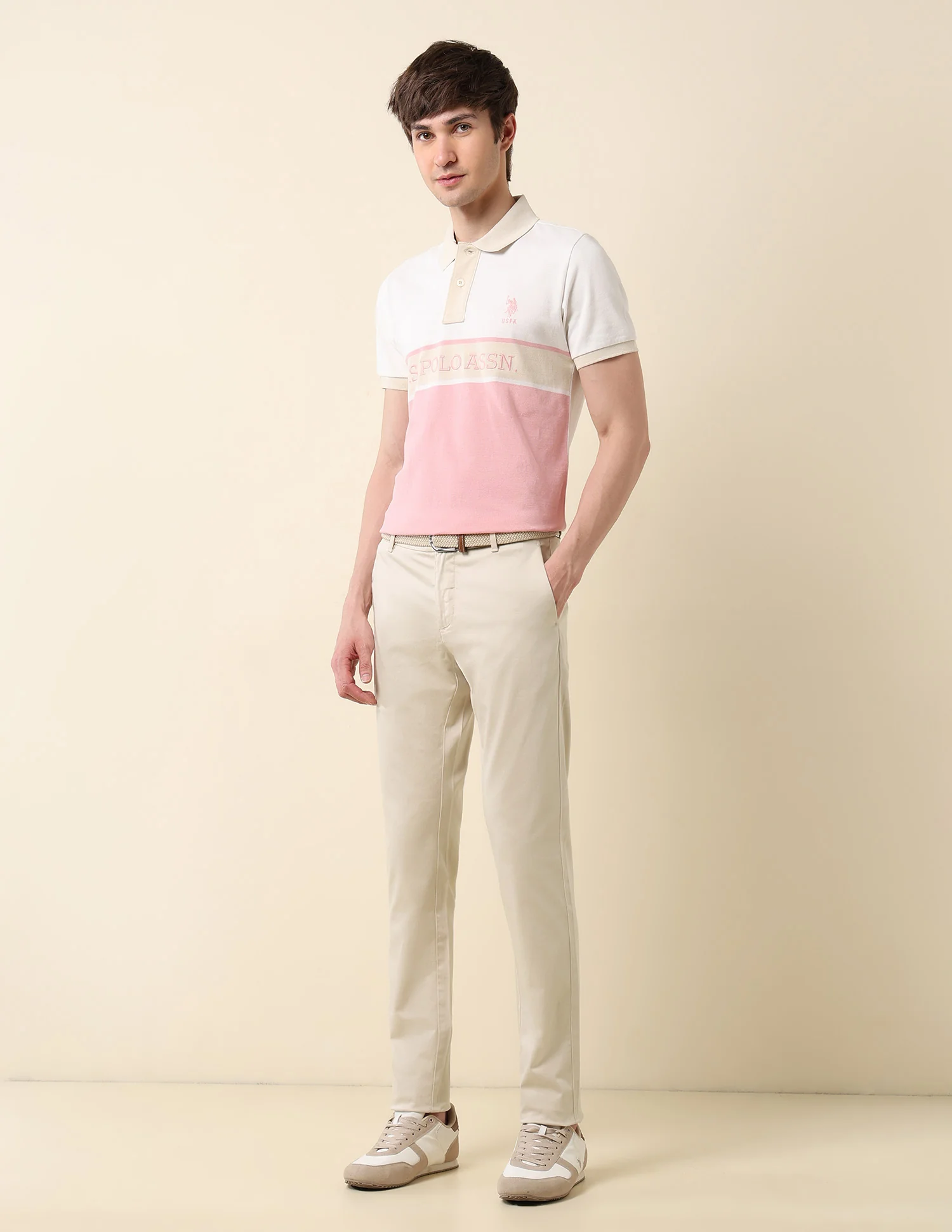 Slim Fit Mid Rise Trousers - Image 3