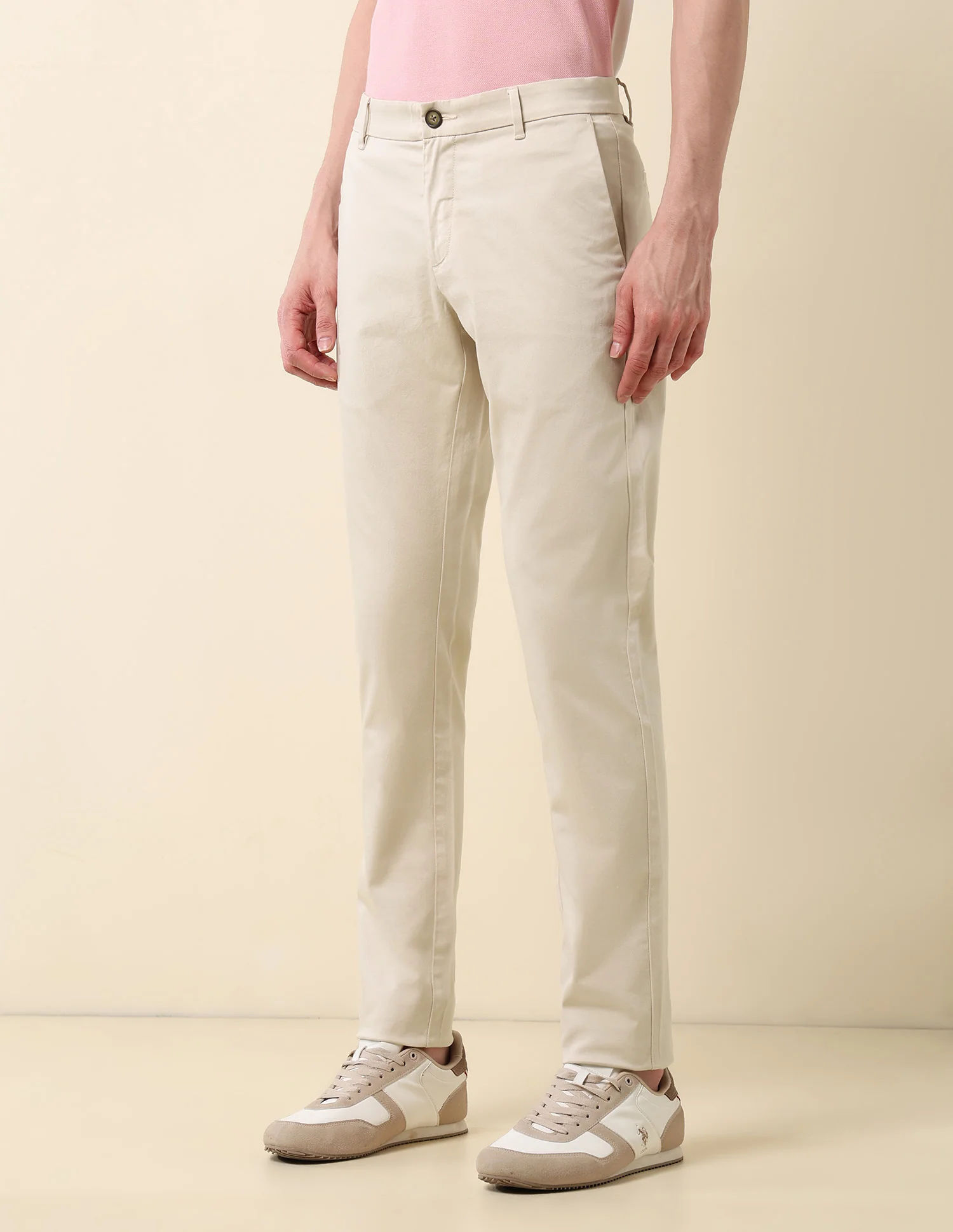 Slim Fit Mid Rise Trousers - Image 4