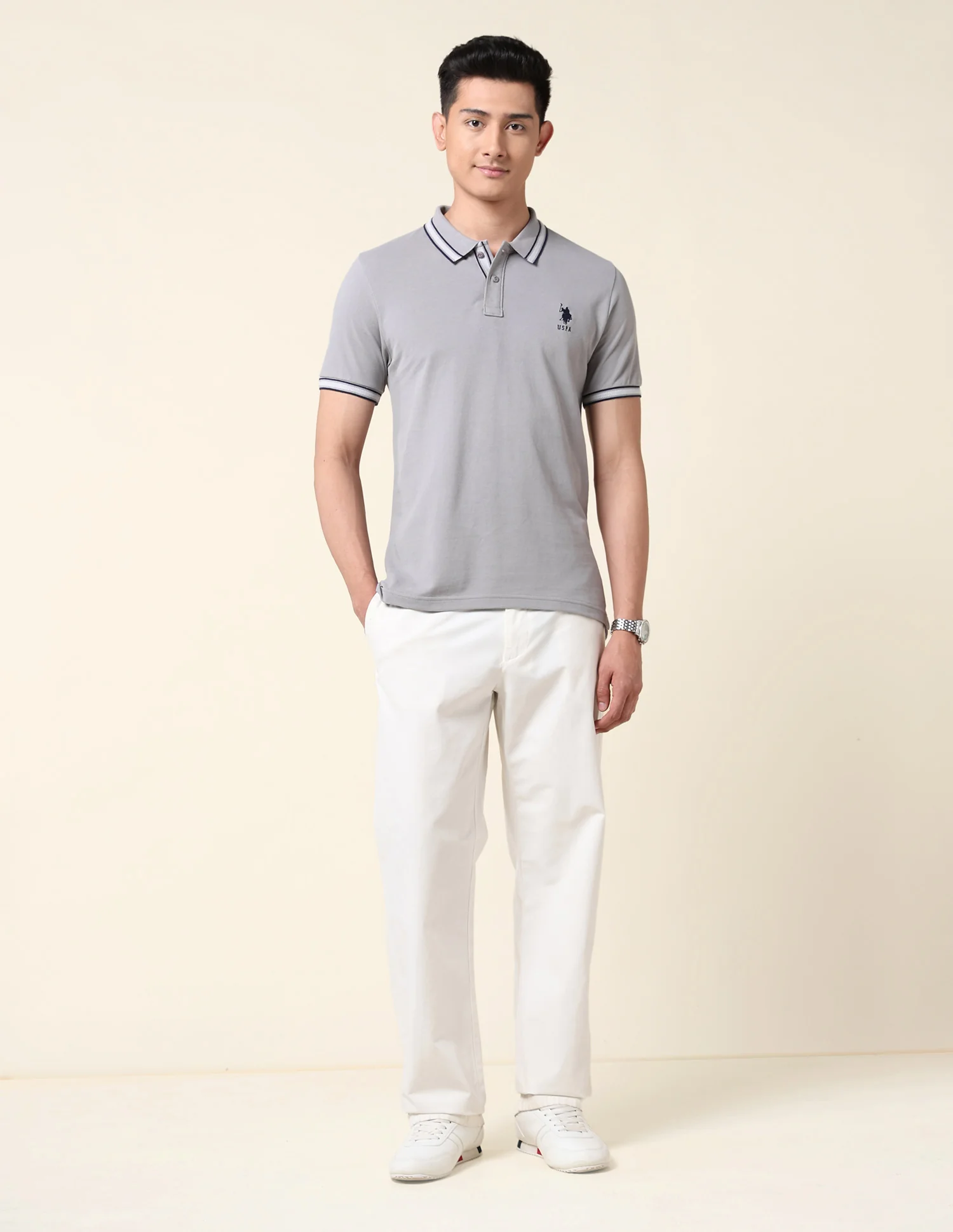 Slim Fit Pure Cotton Polo Shirt - Image 3