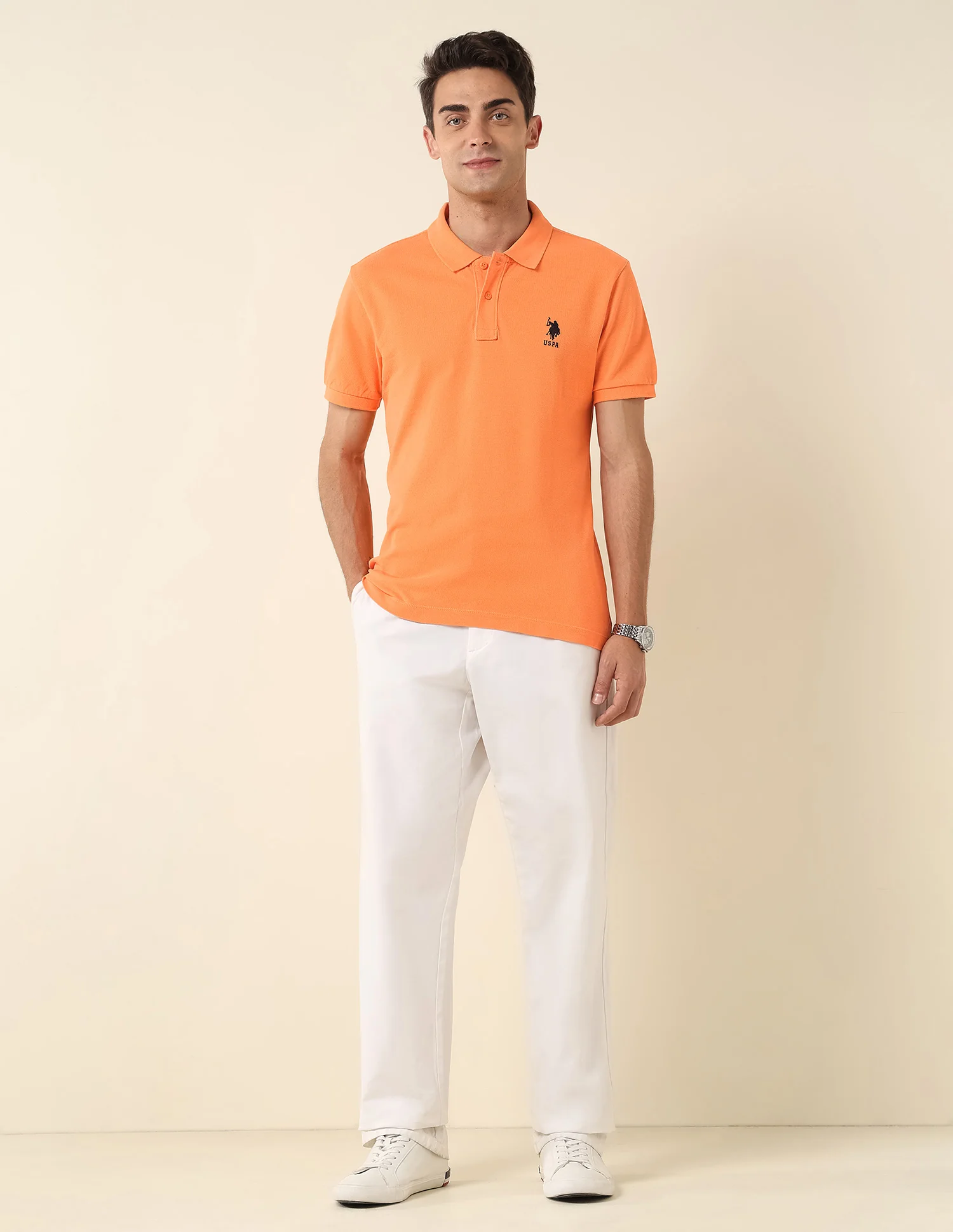 Slim Fit Pure Cotton Polo Shirt - Image 3