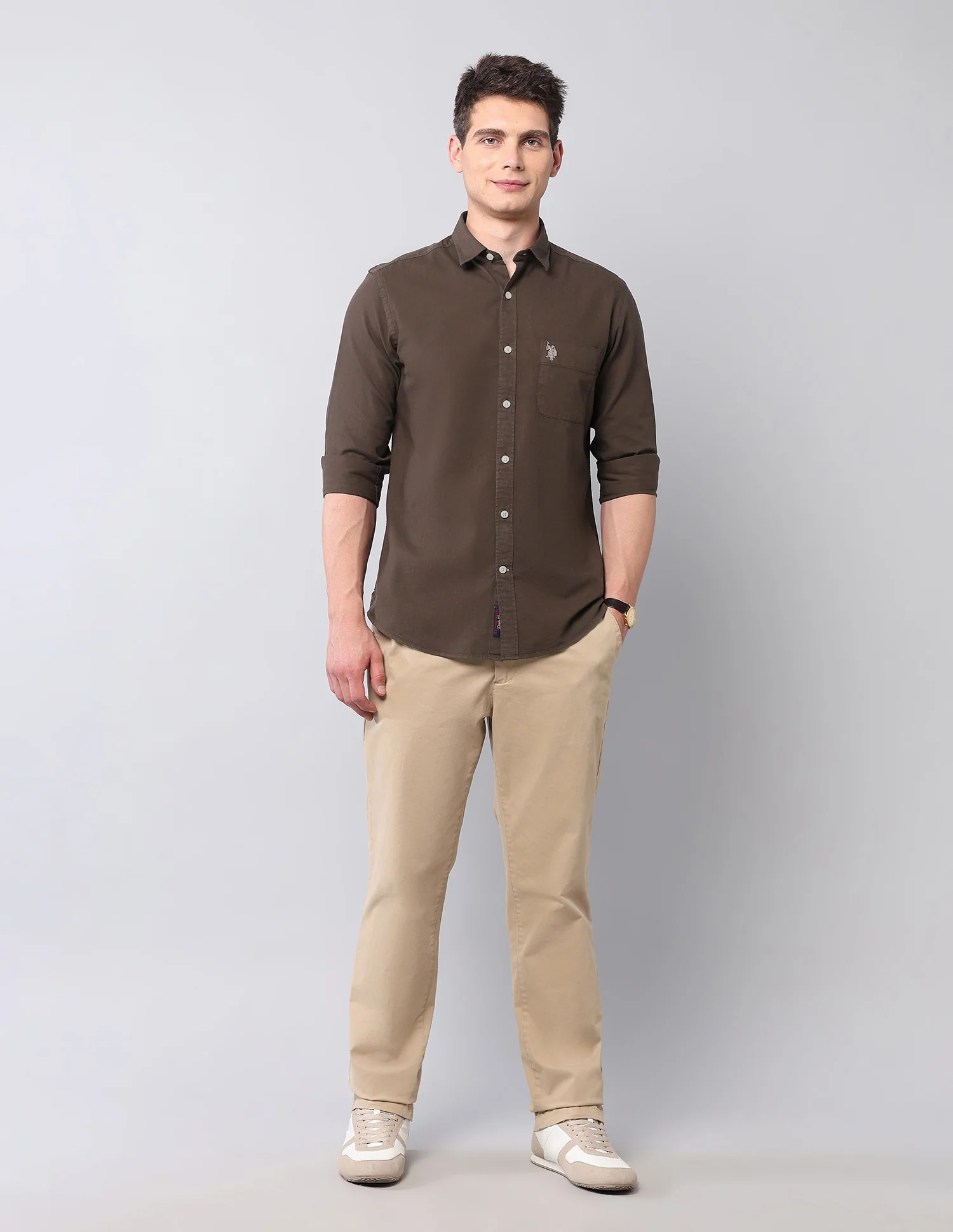 Slim Fit Pure Cotton Twill Shirt - Image 3