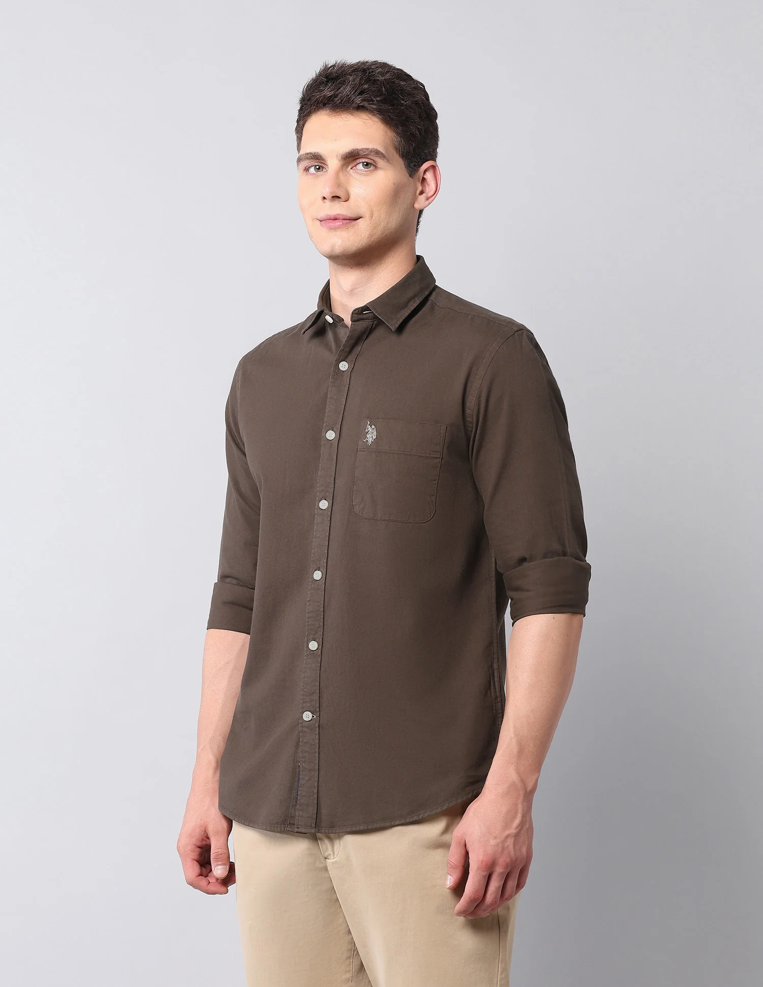 Slim Fit Pure Cotton Twill Shirt - Image 4