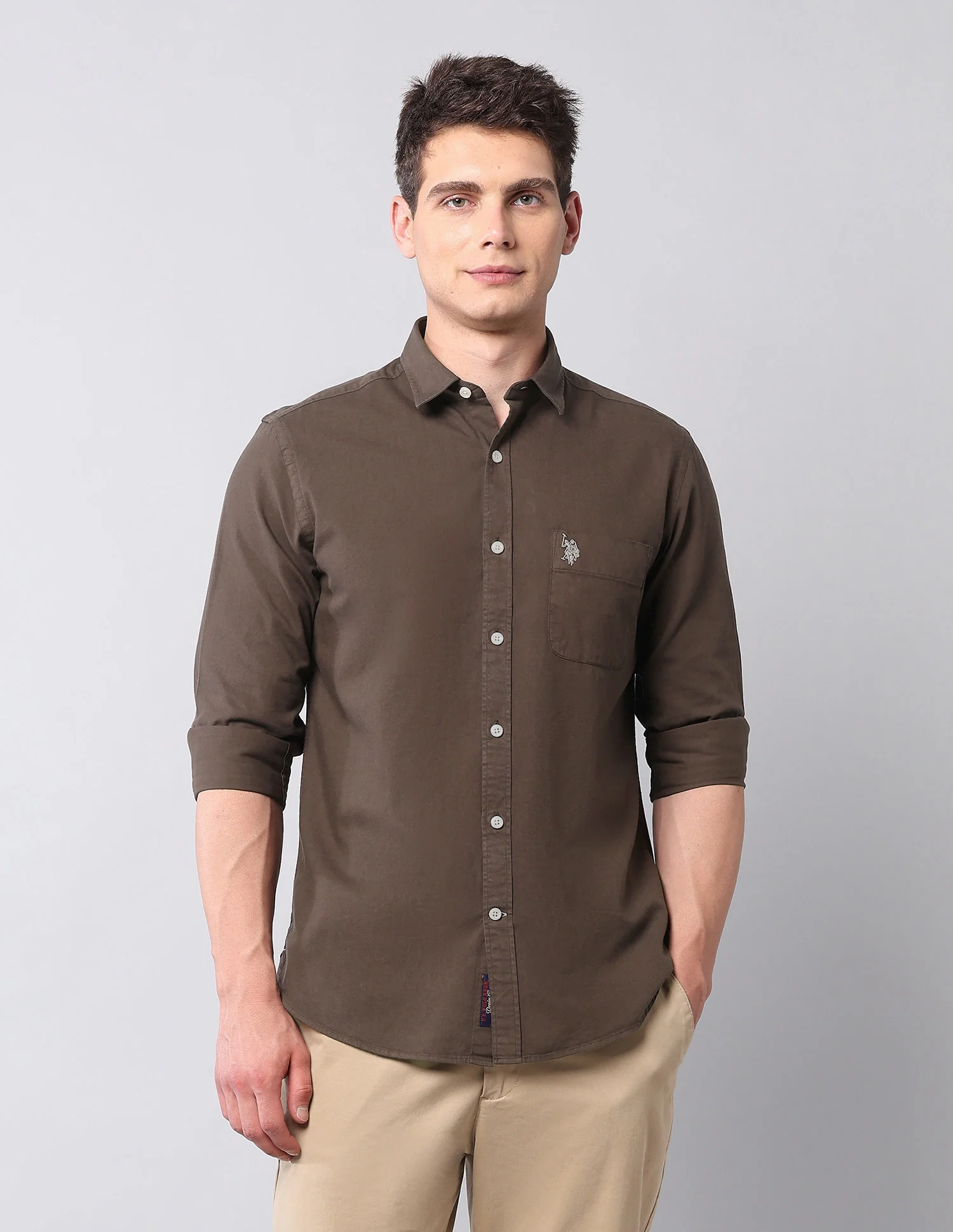 Slim Fit Pure Cotton Twill Shirt - Image 6