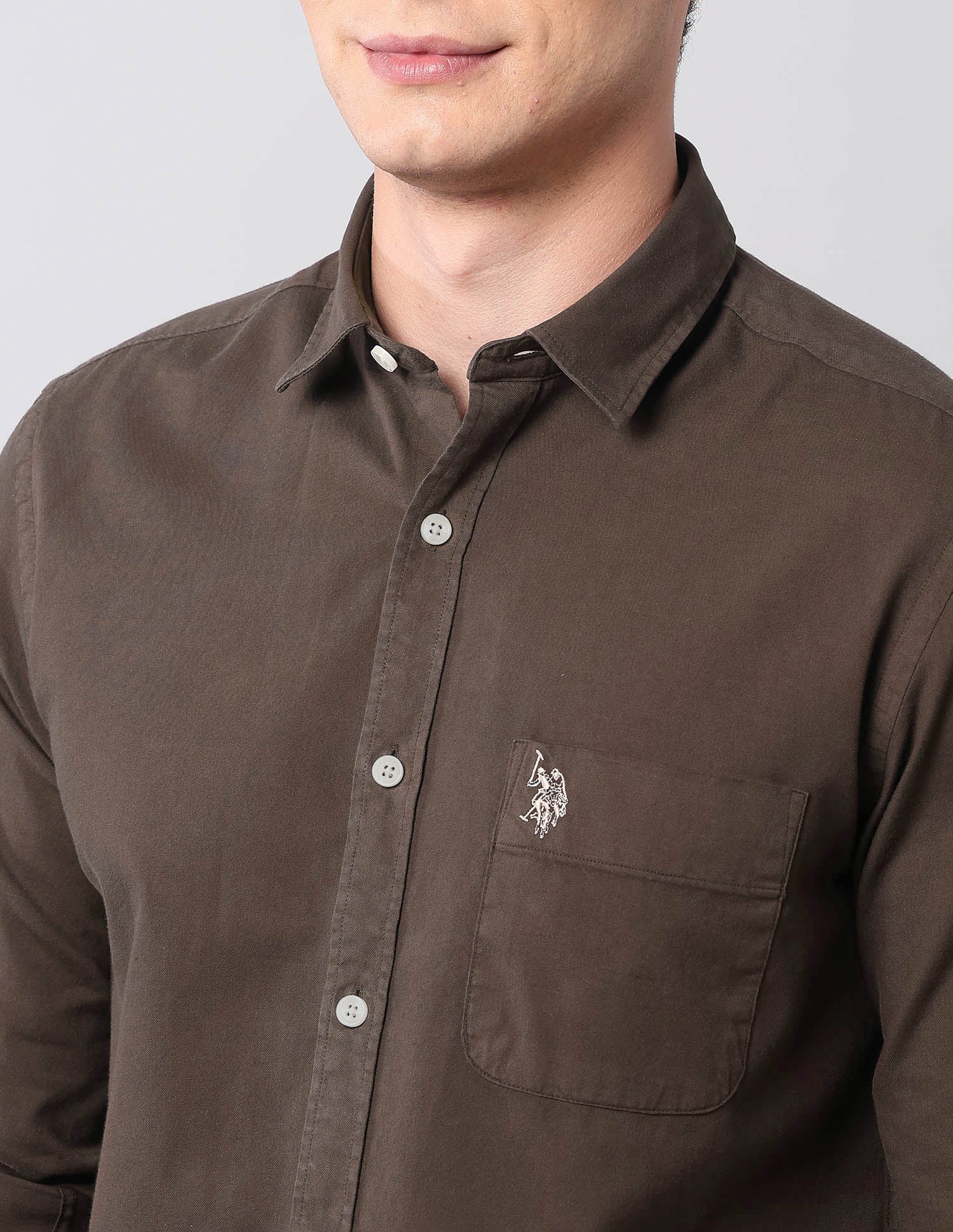 Slim Fit Pure Cotton Twill Shirt - Image 7