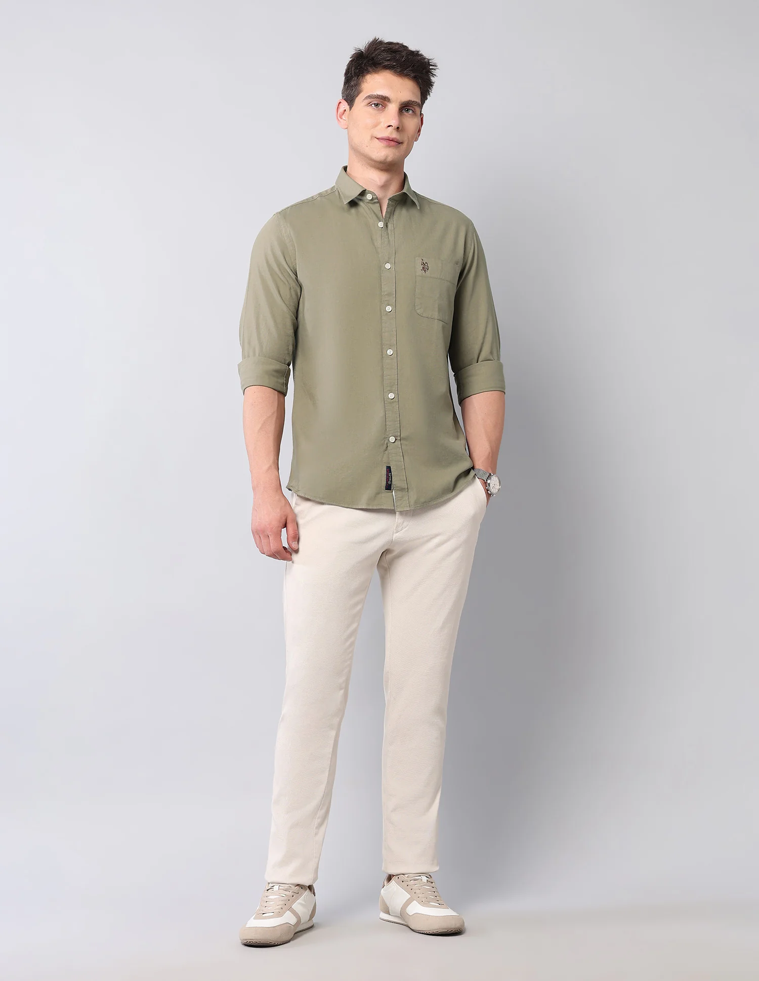 Slim Fit Pure Cotton Twill Shirt - Image 3