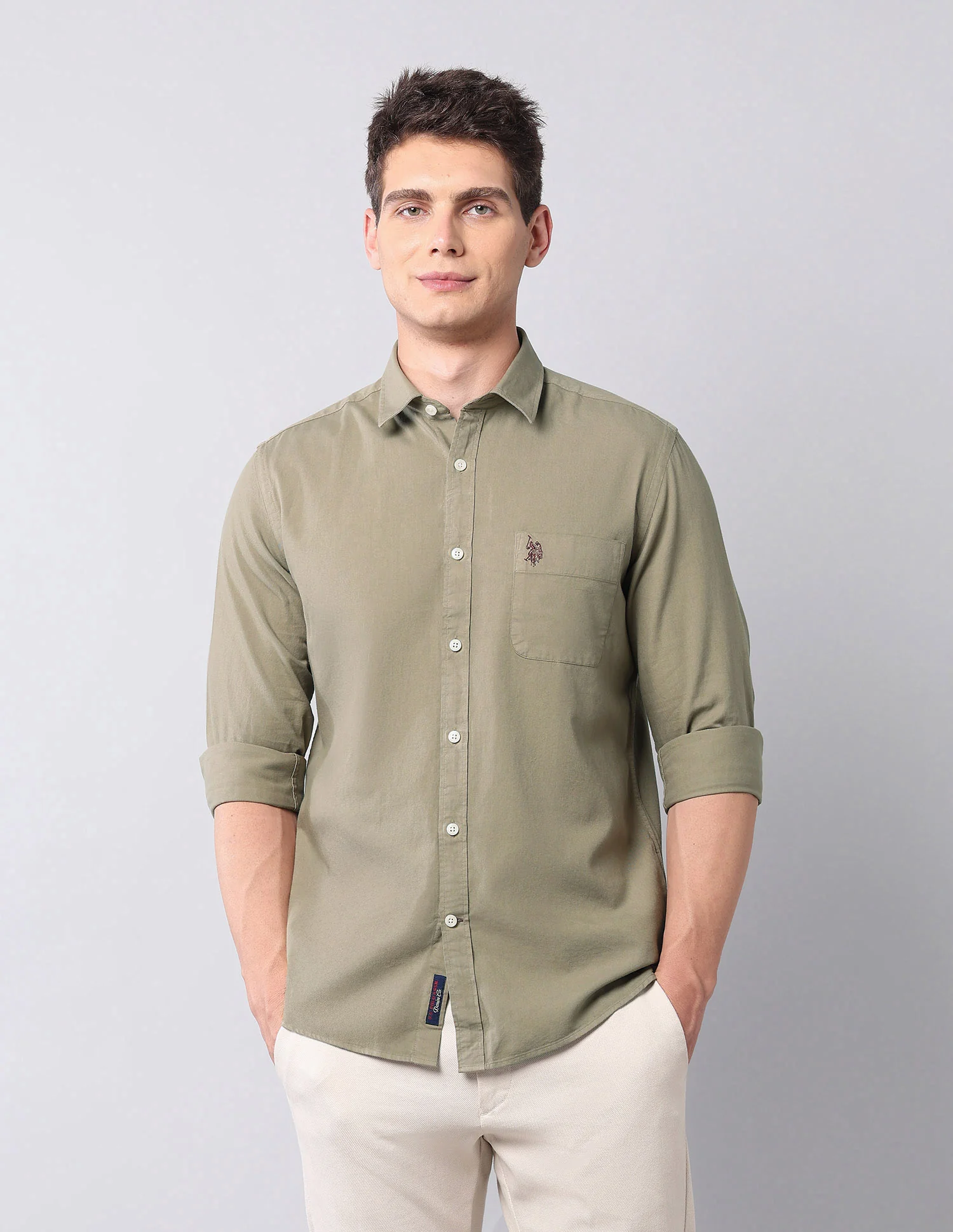 Slim Fit Pure Cotton Twill Shirt - Image 6
