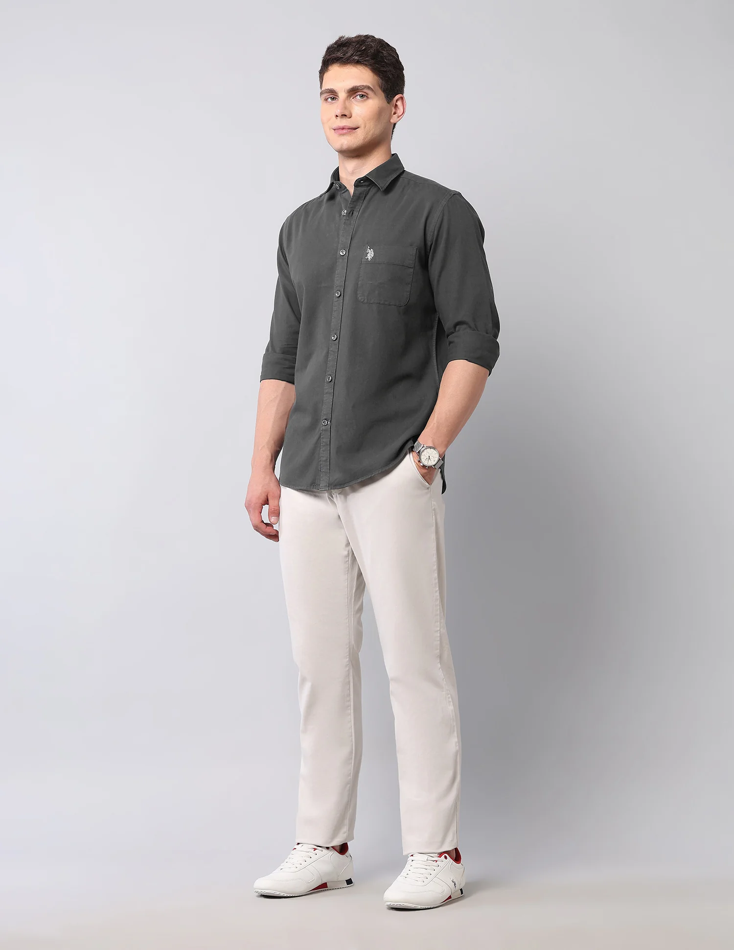 Slim Fit Pure Cotton Twill Shirt - Image 3