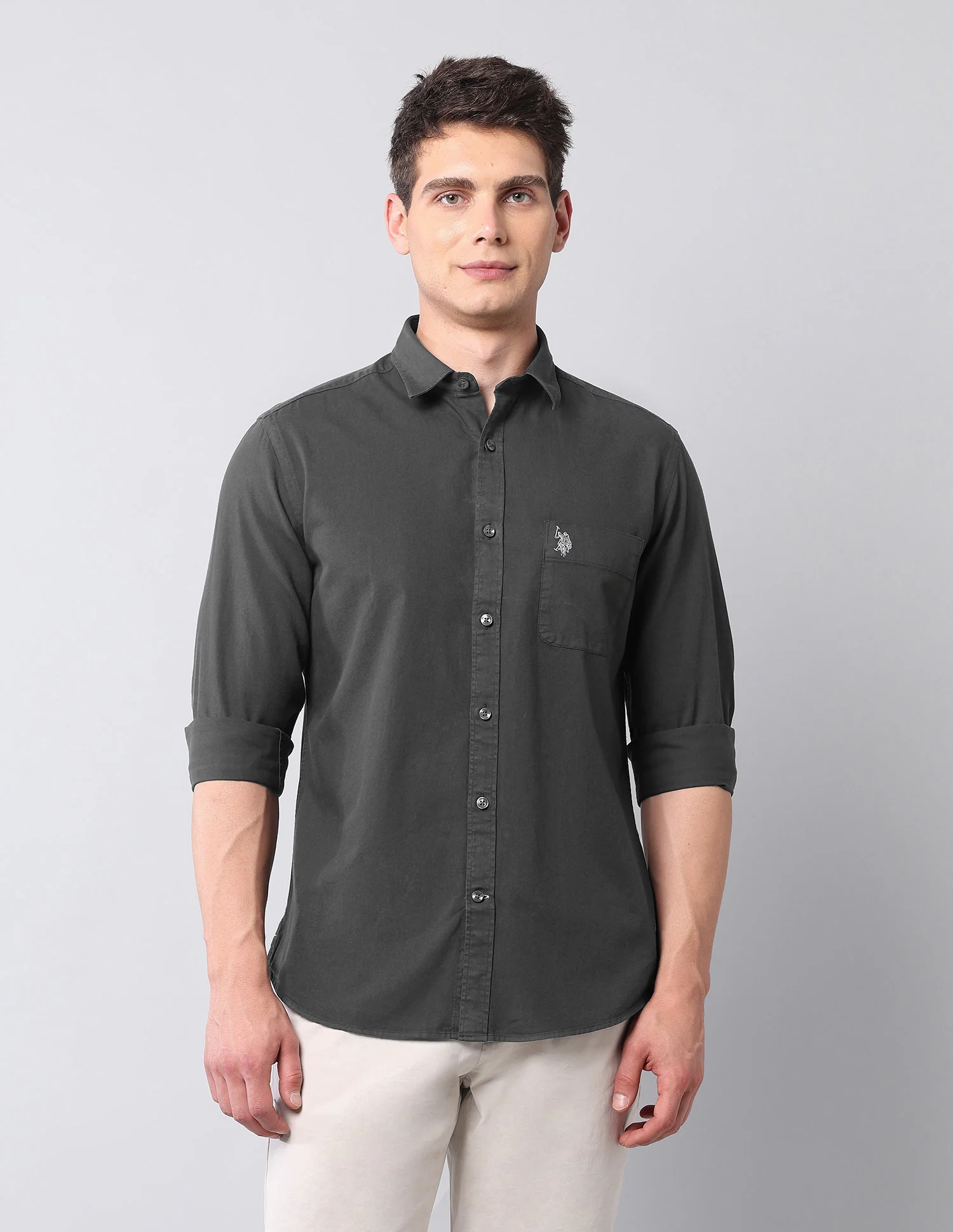Slim Fit Pure Cotton Twill Shirt - Image 6