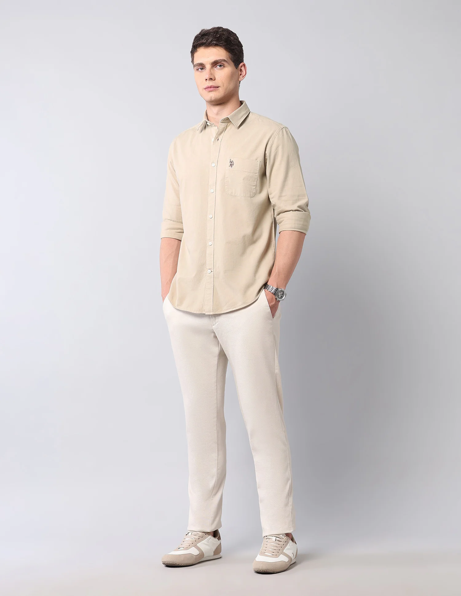 Slim Fit Pure Cotton Twill Shirt - Image 3