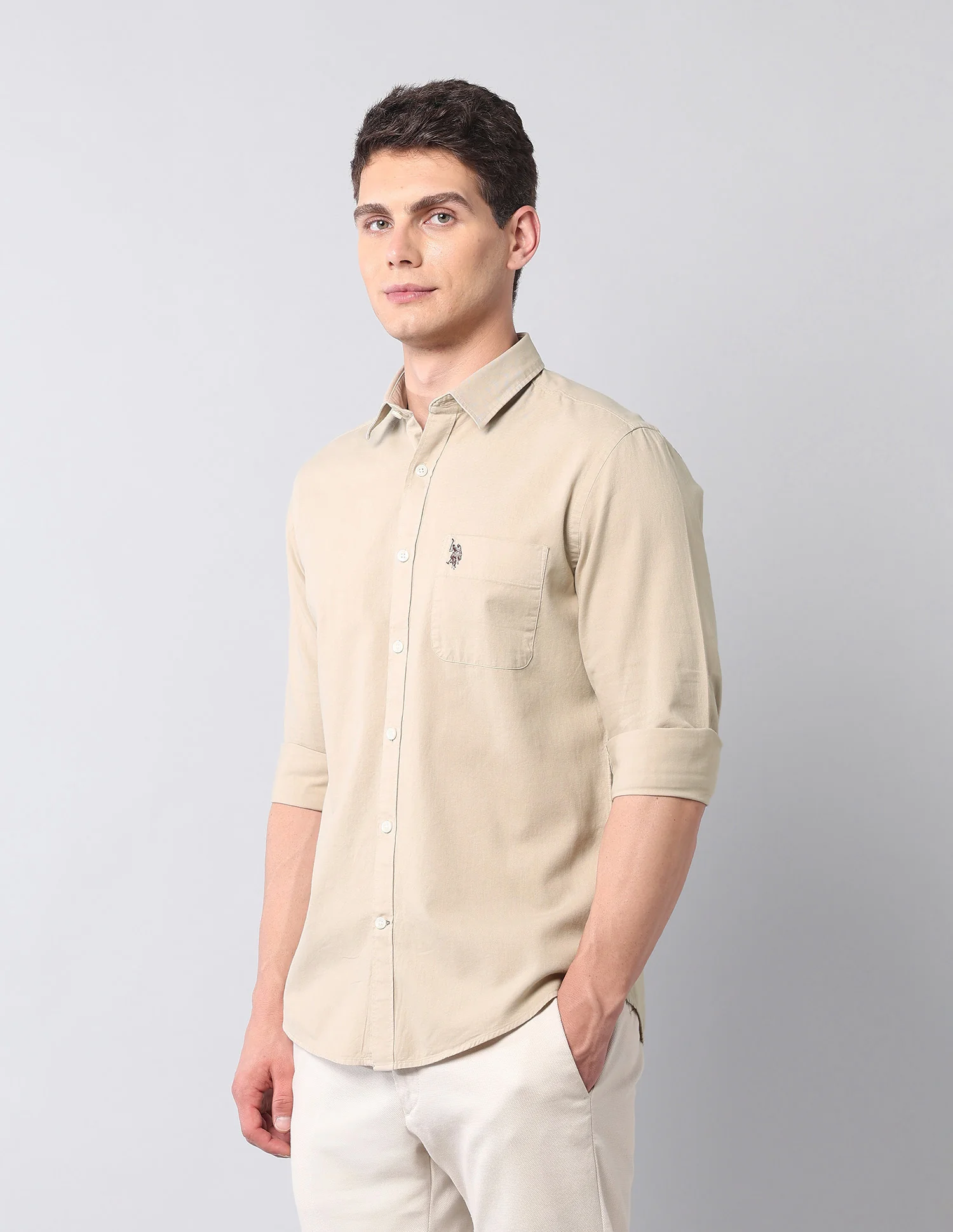 Slim Fit Pure Cotton Twill Shirt - Image 4