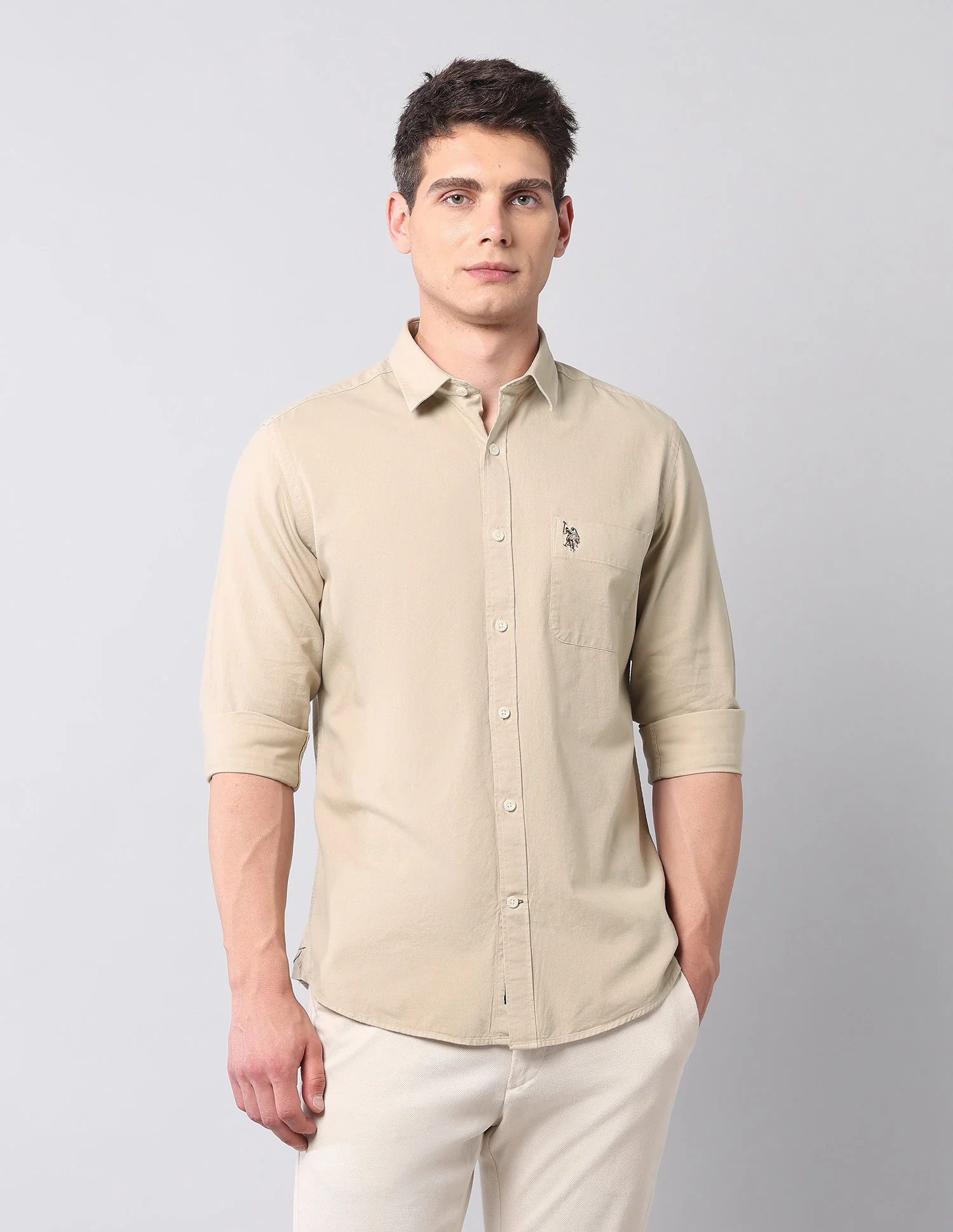 Slim Fit Pure Cotton Twill Shirt - Image 6