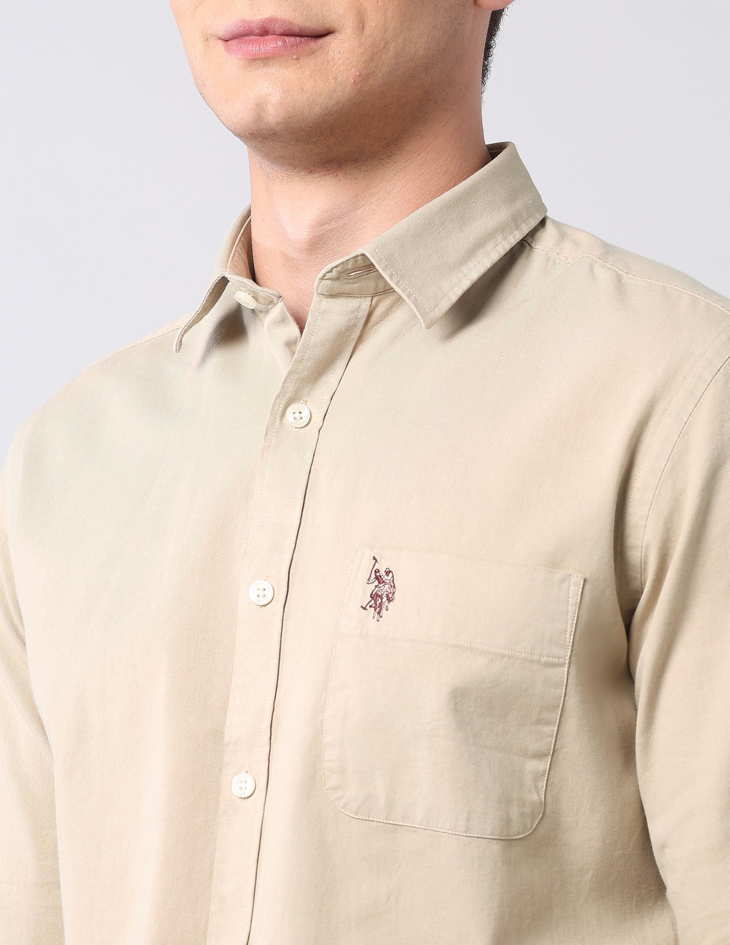 Slim Fit Pure Cotton Twill Shirt - Image 7
