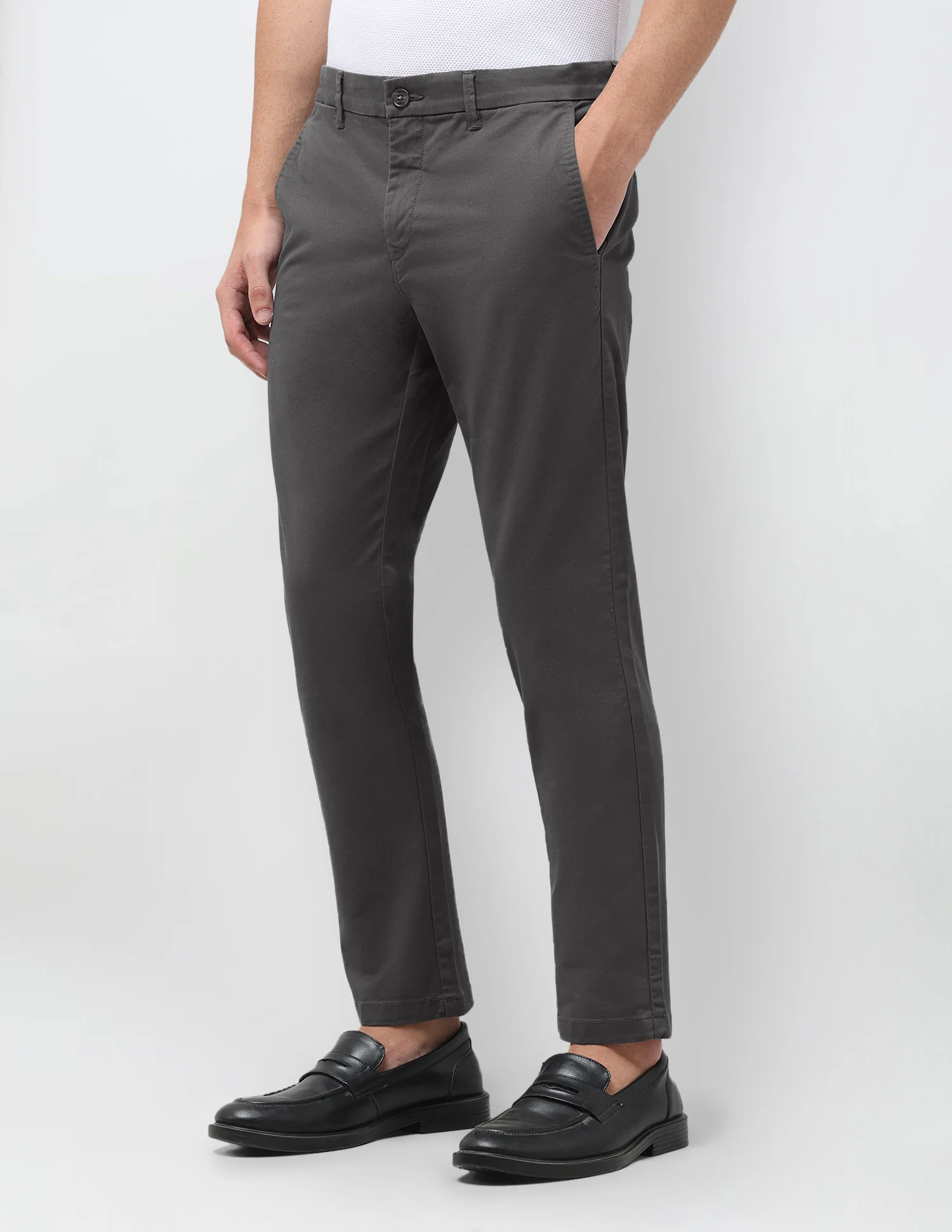 Slim Fit Satin Trousers - Image 4