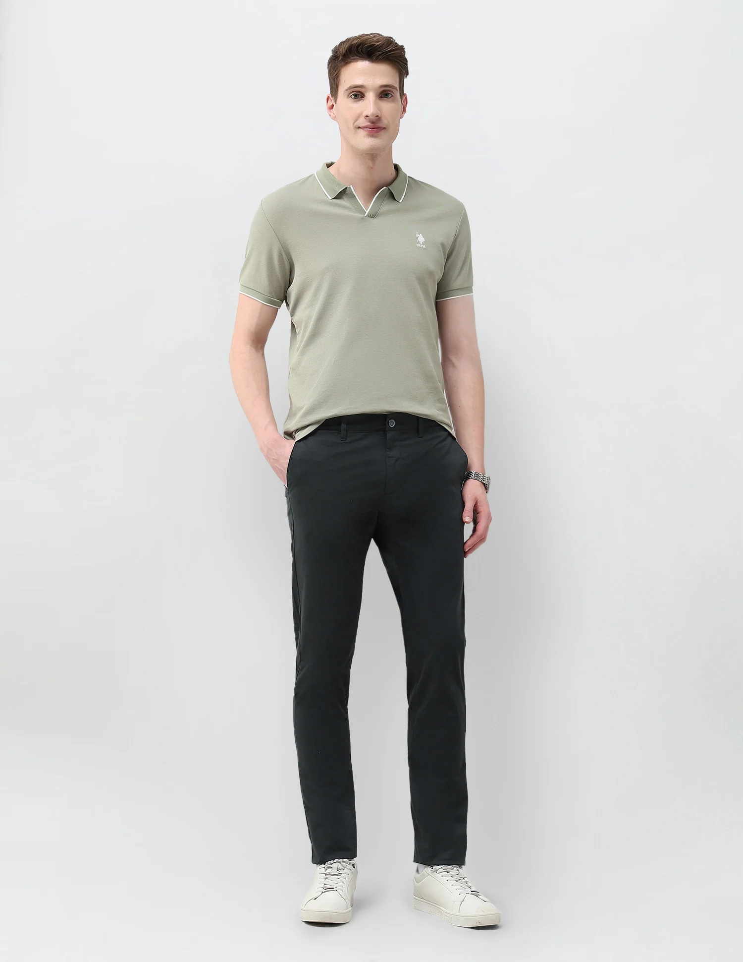 Slim Fit Satin Trousers - Image 3