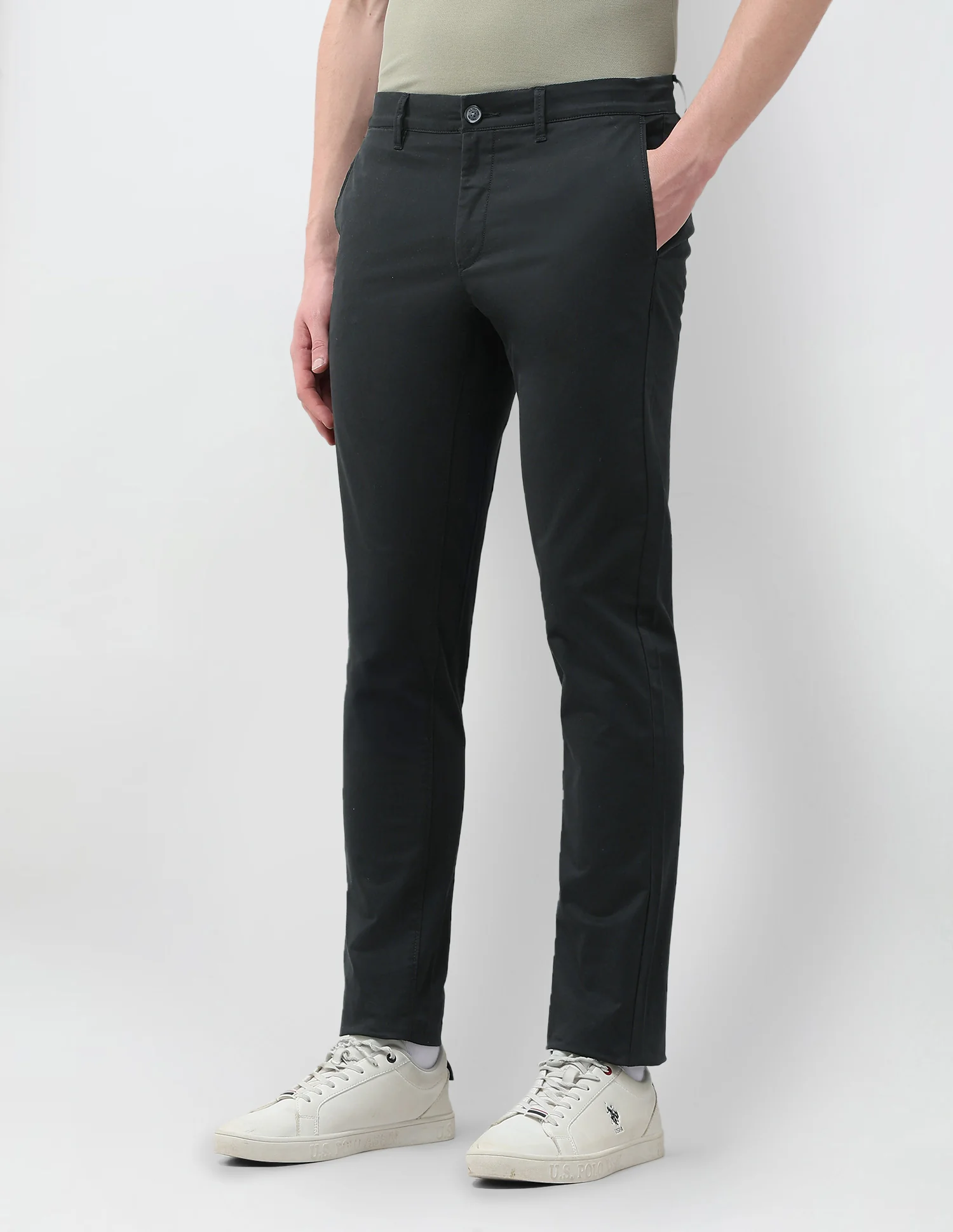 Slim Fit Satin Trousers - Image 4