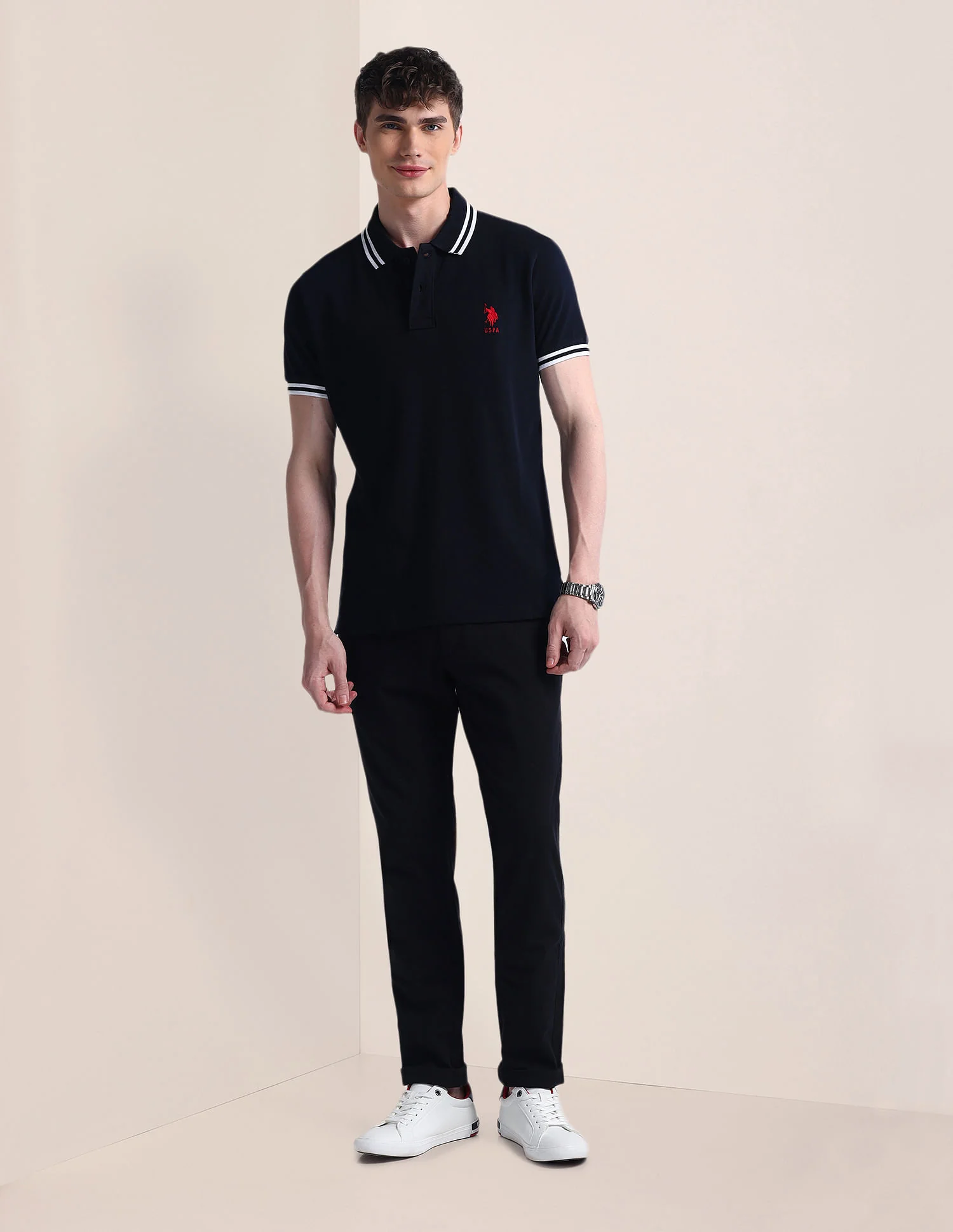 Slim Fit Short Sleeve Polo Shirt - Image 3