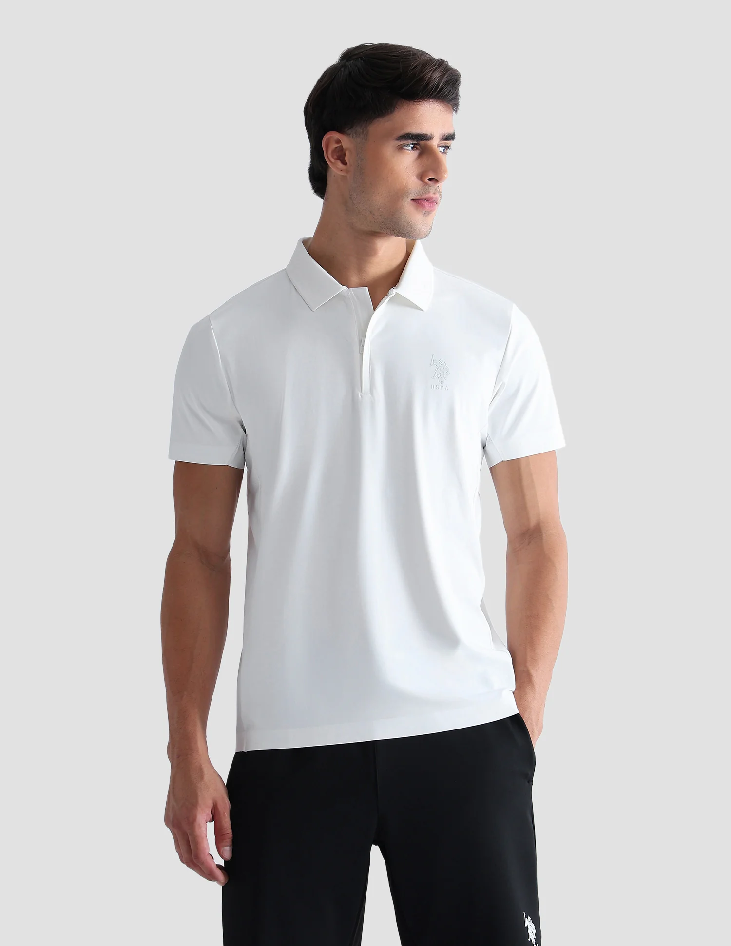 Slim Fit Solid Active Polo Shirt - Image 4