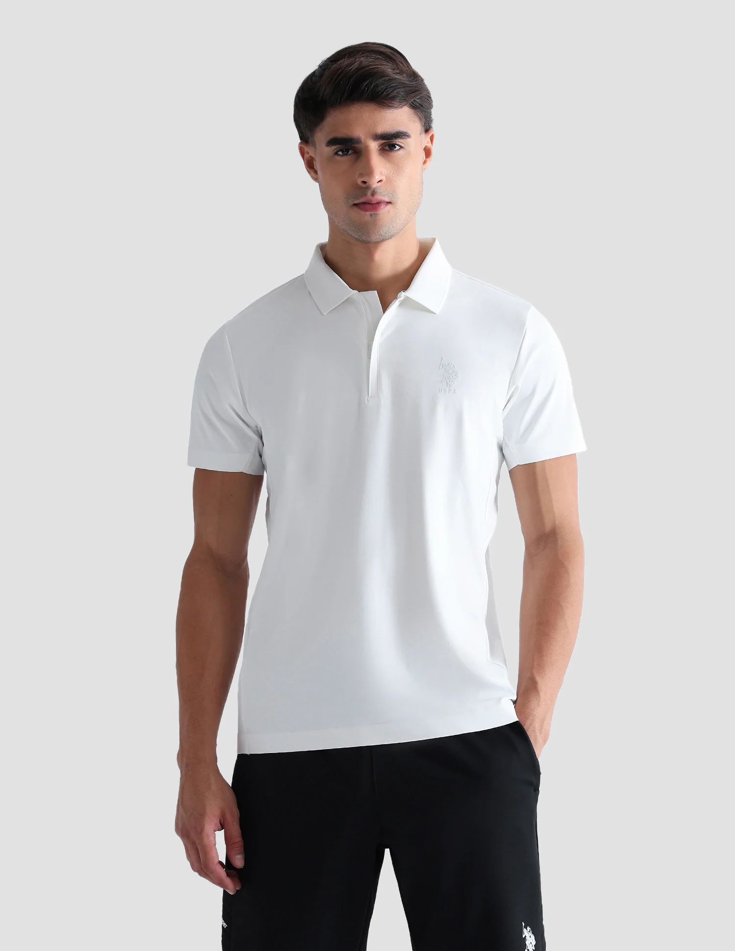 Slim Fit Solid Active Polo Shirt - Image 6