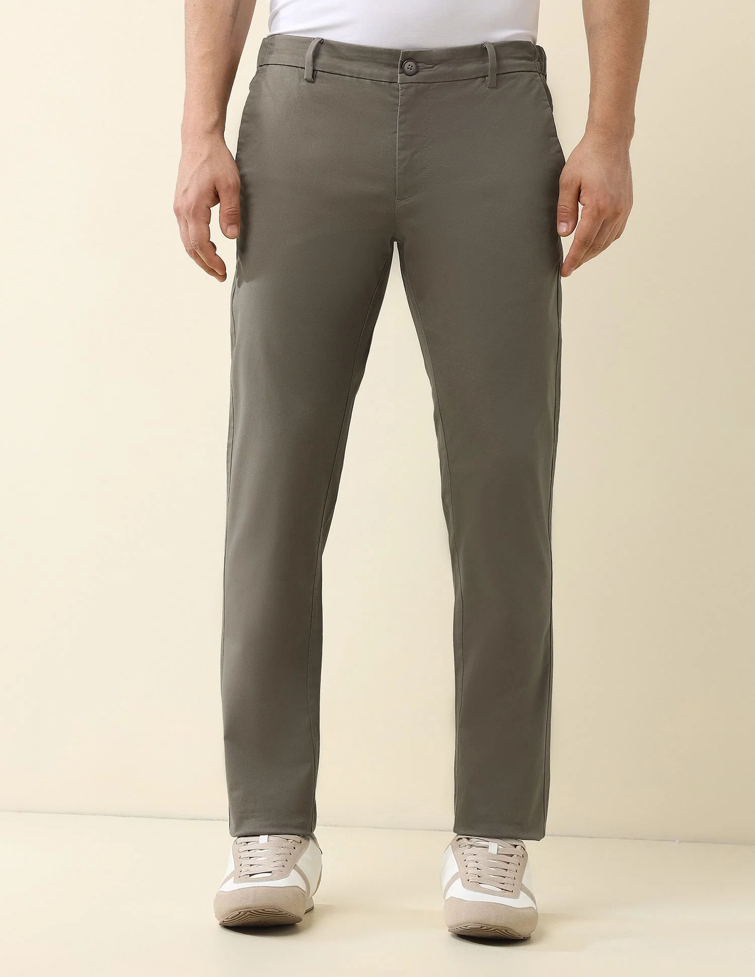 Slim Fit Solid Chinos - Image 6