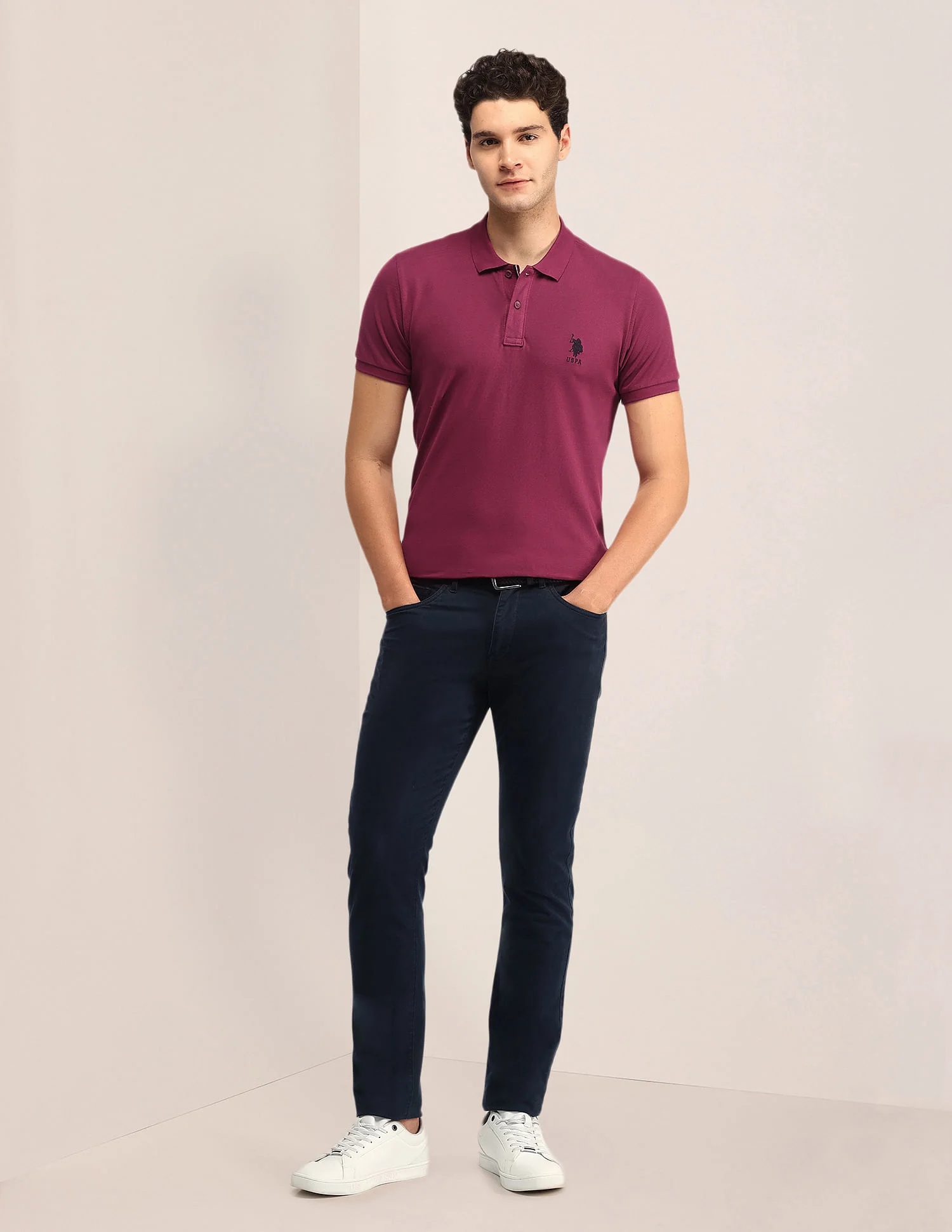Slim Fit Solid Polo Shirt - Image 3