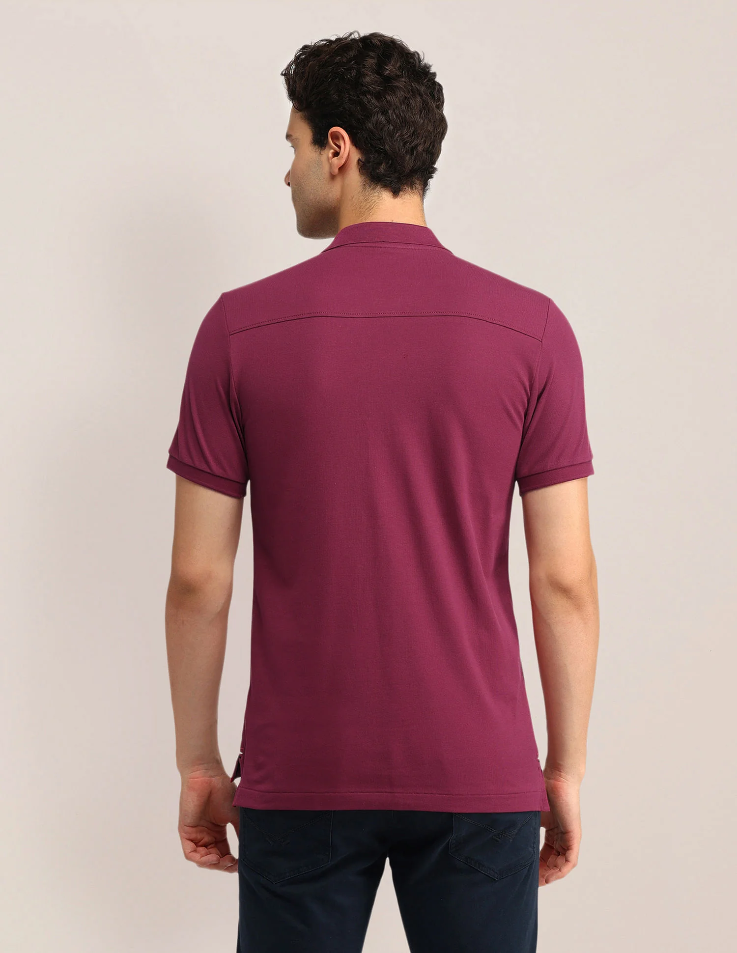 Slim Fit Solid Polo Shirt - Image 5