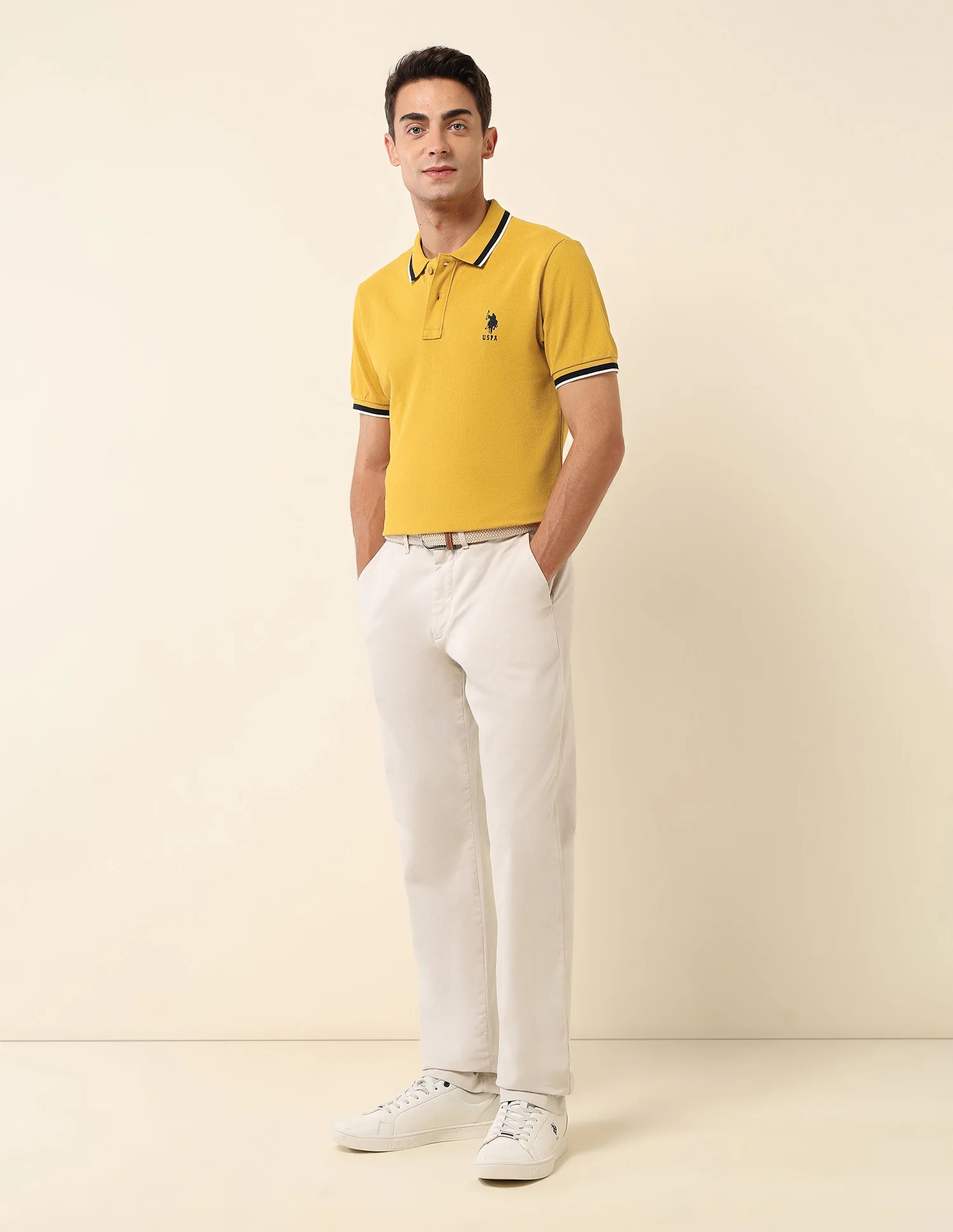 Slim Fit Solid Polo Shirt - Image 3
