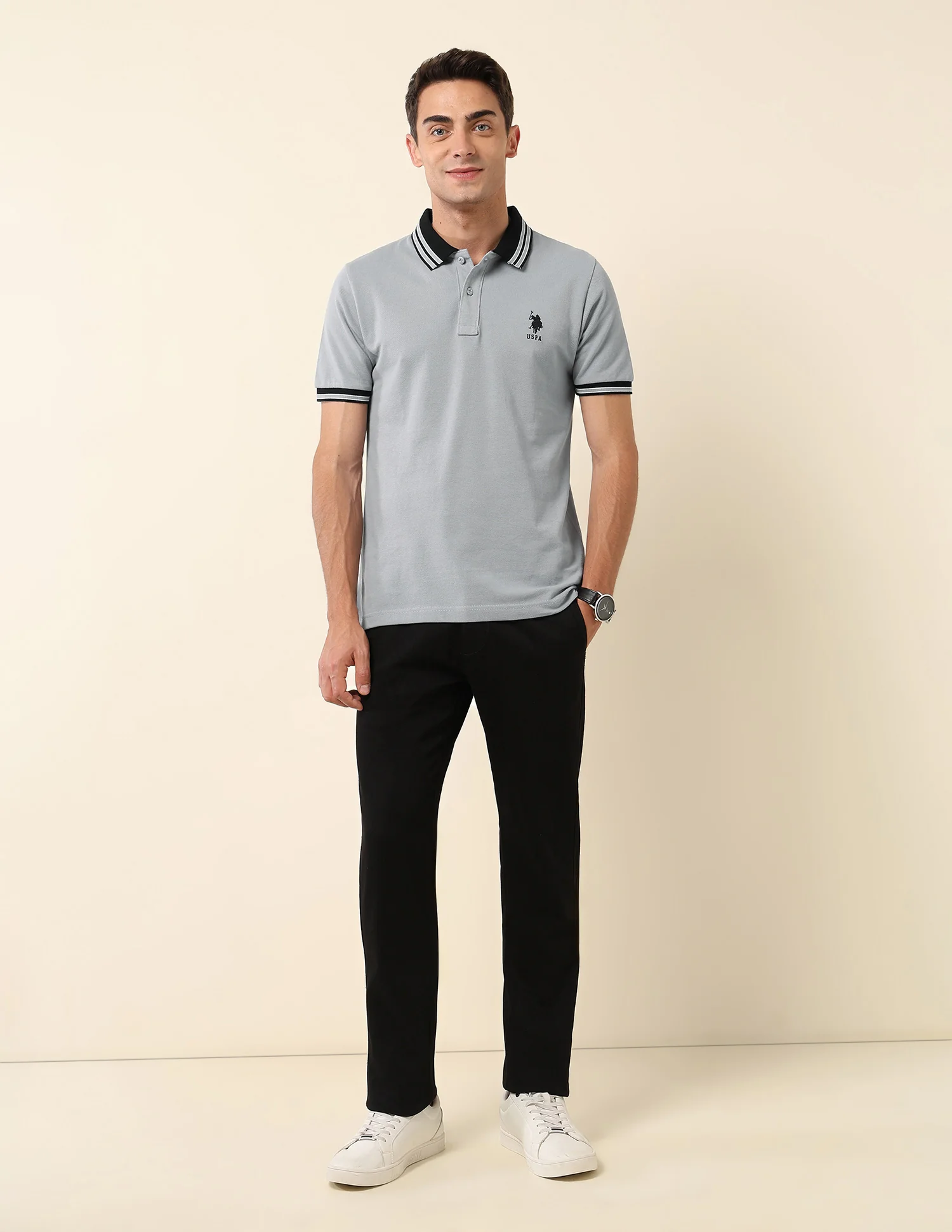 Slim Fit Solid Polo Shirt - Image 3