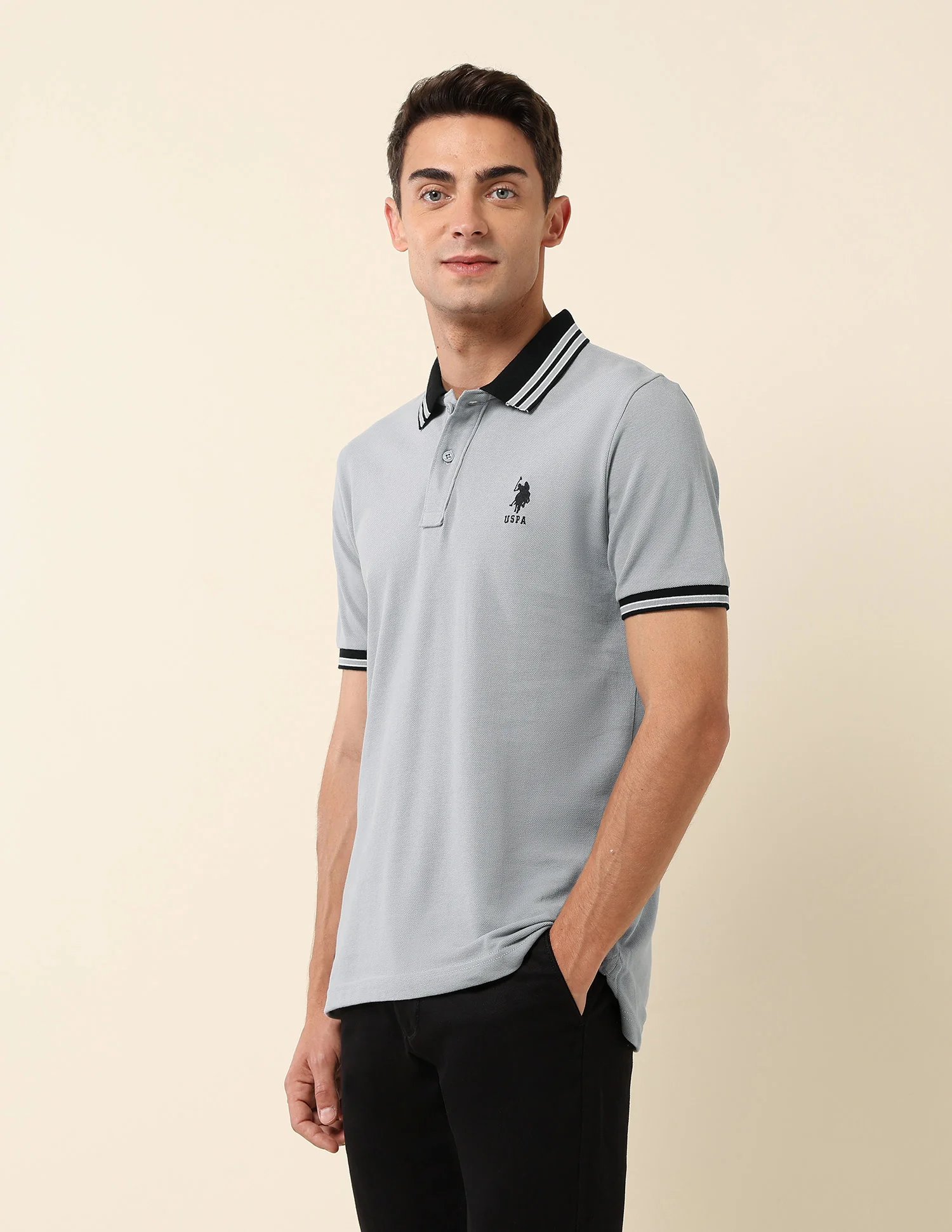 Slim Fit Solid Polo Shirt - Image 4