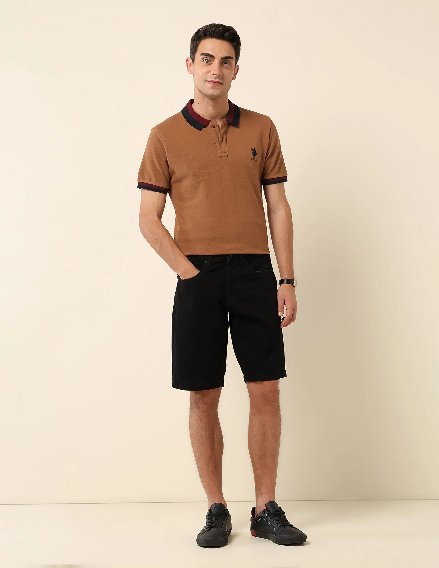 Slim Fit Solid Polo Shirt - Image 3