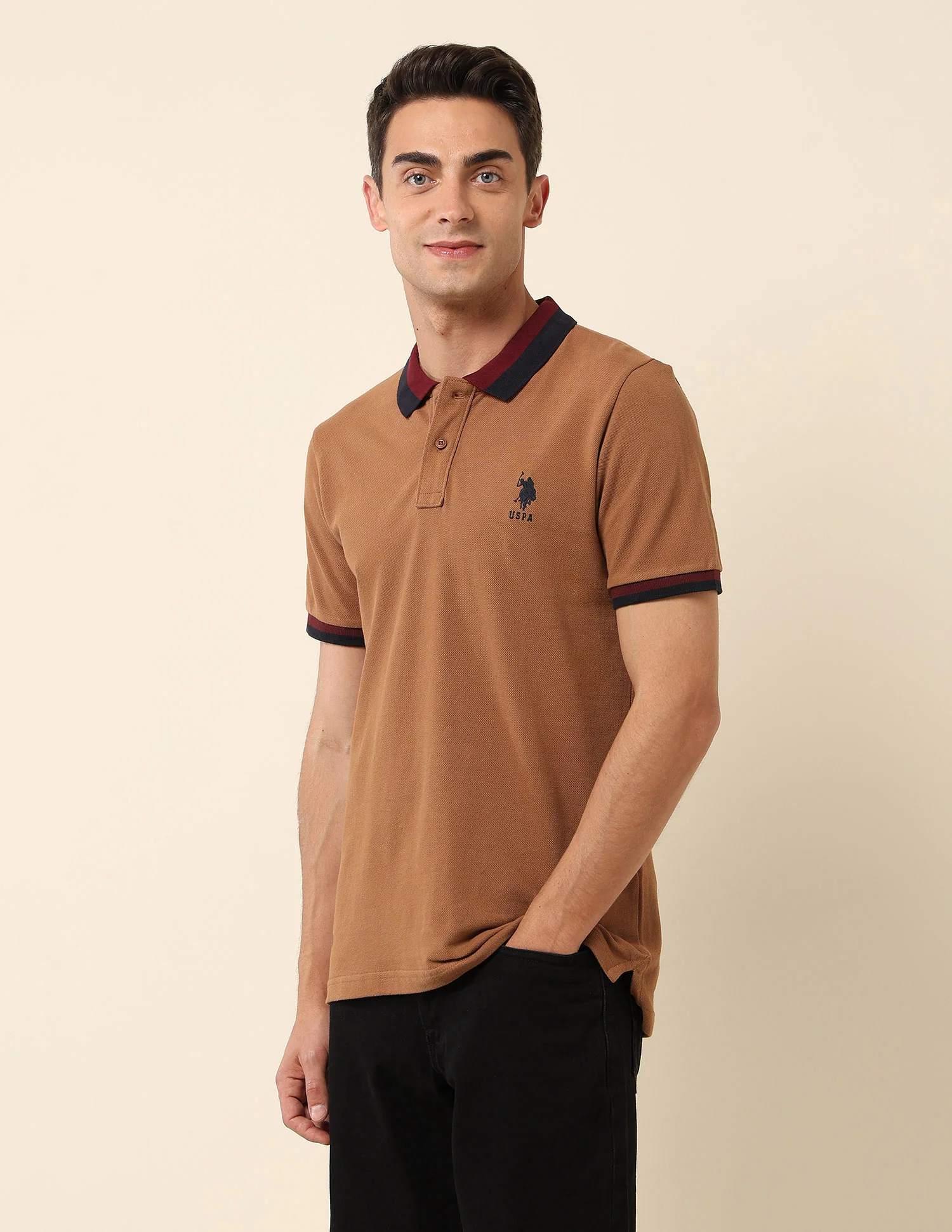 Slim Fit Solid Polo Shirt - Image 4