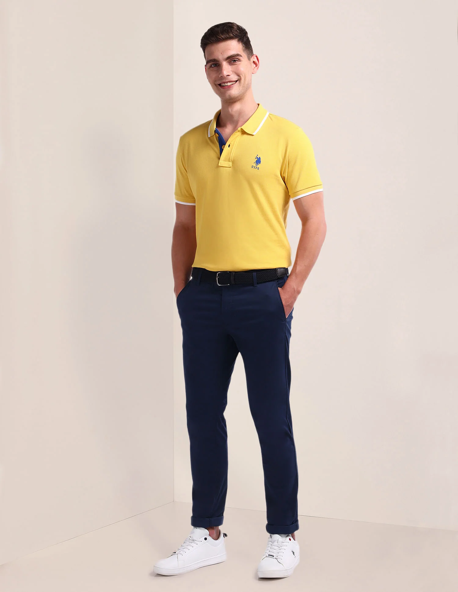 Slim Fit Solid Polo Shirt - Image 3