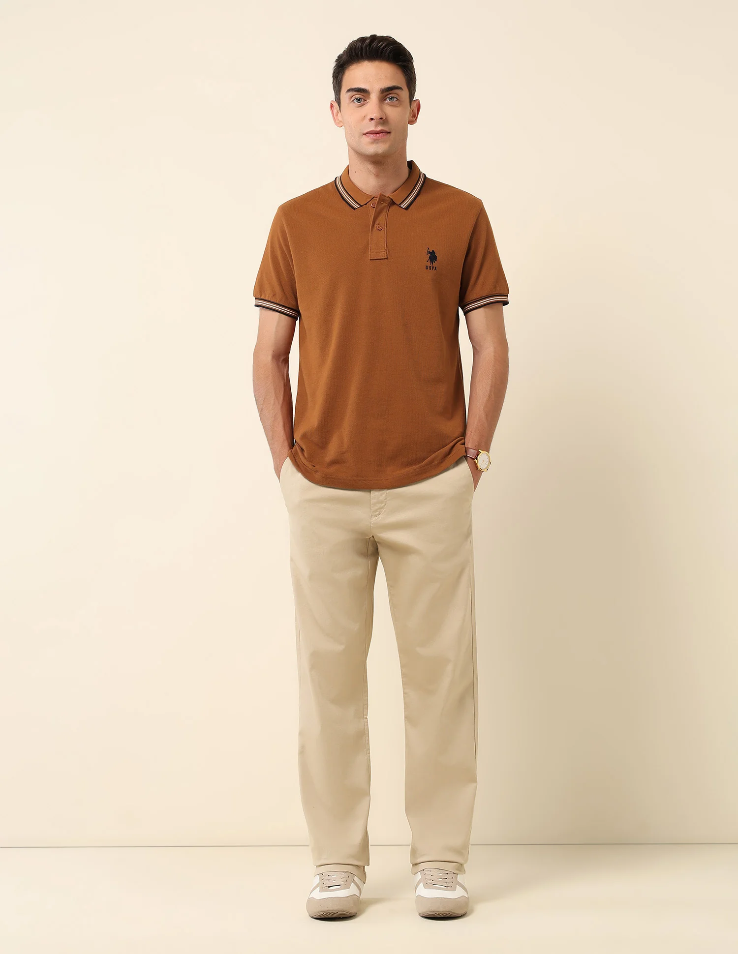 Slim Fit Solid Polo Shirt - Image 3