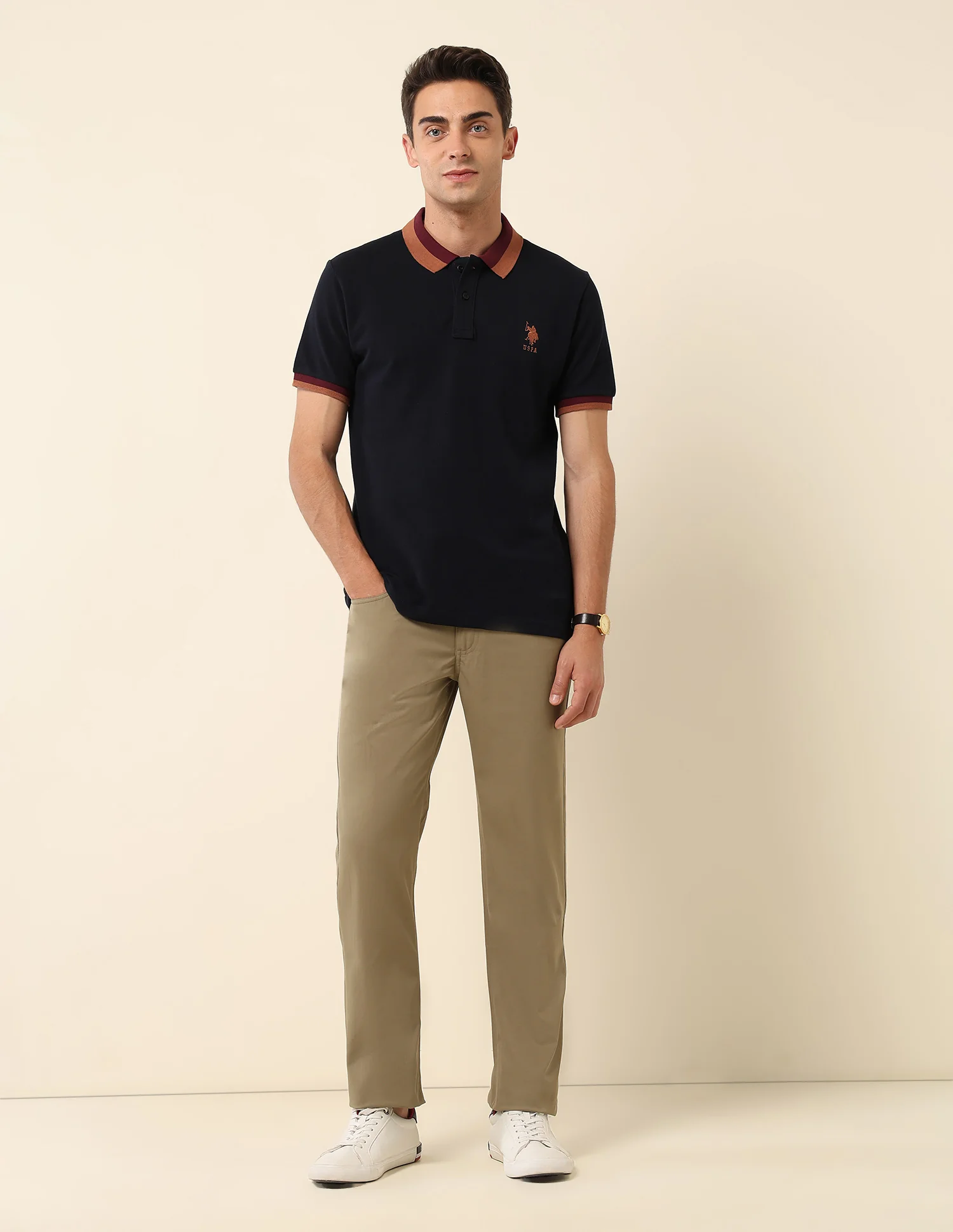 Slim Fit Solid Polo Shirt - Image 3