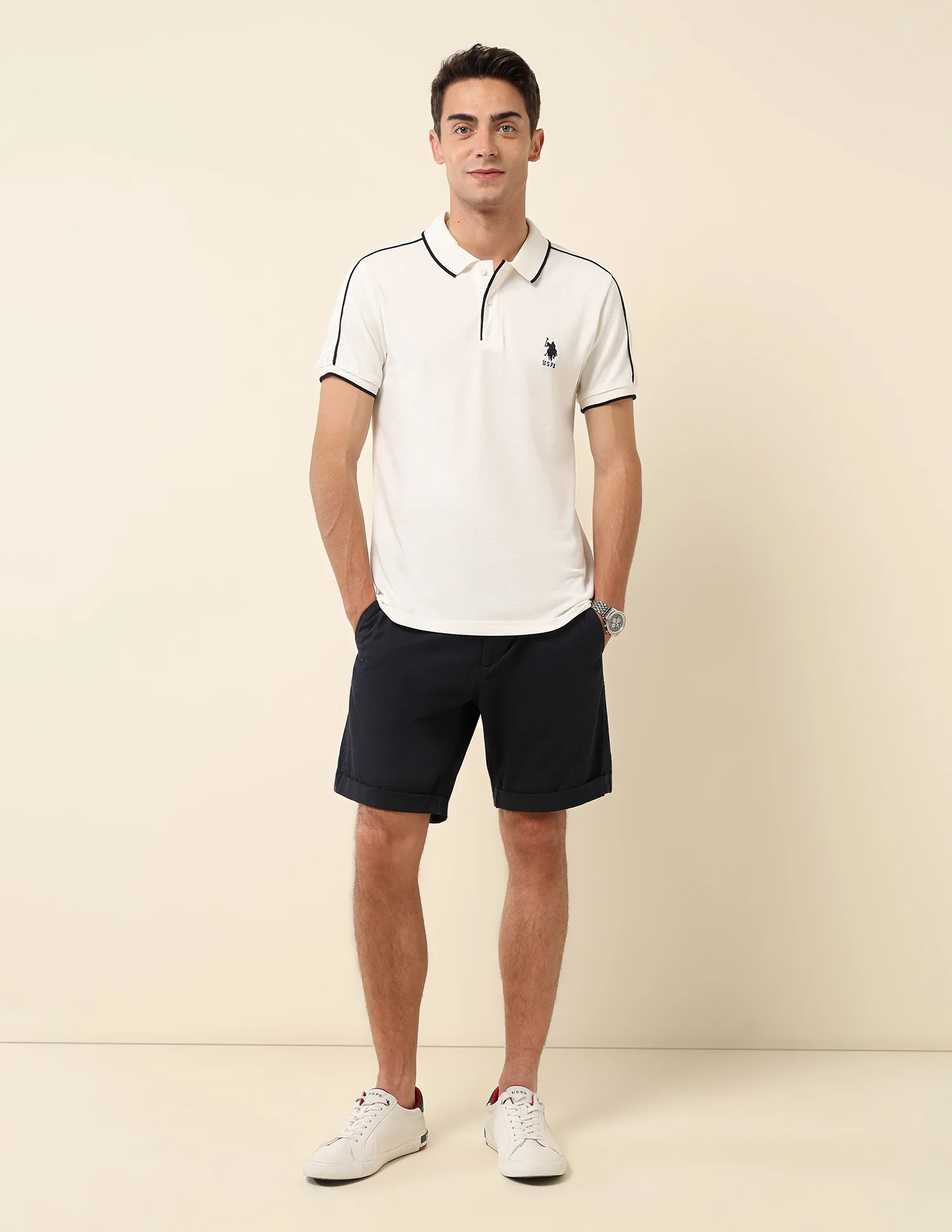 Slim Fit Solid Polo Shirt - Image 3
