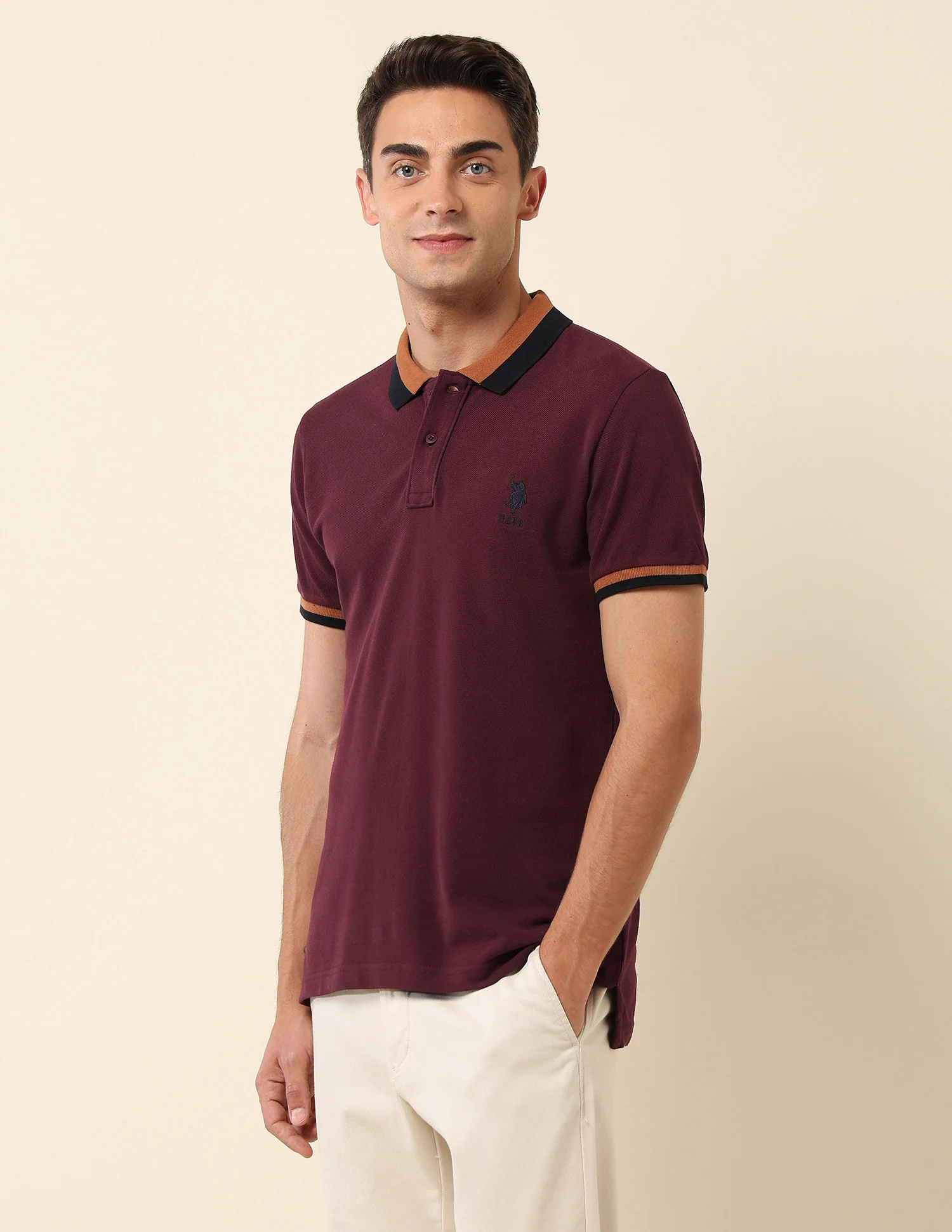 Slim Fit Solid Polo Shirt - Image 4
