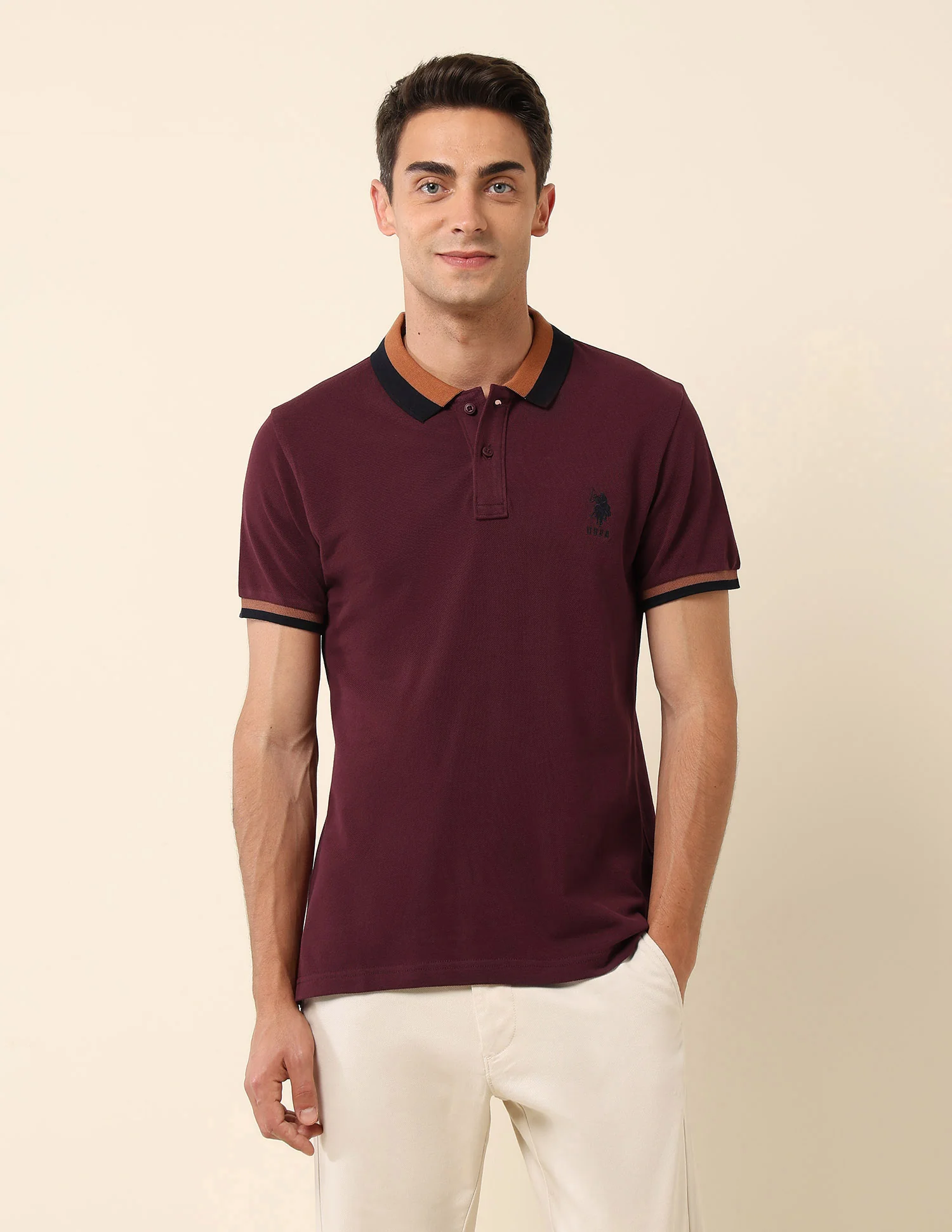 Slim Fit Solid Polo Shirt - Image 6