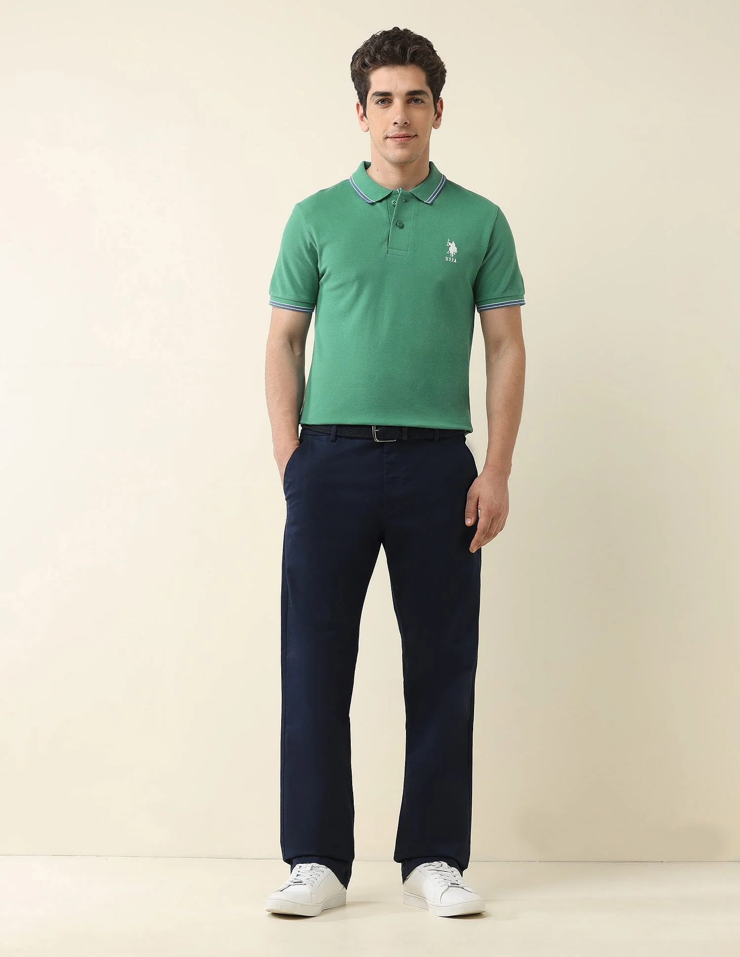 Slim Fit Solid Polo Shirt - Image 3