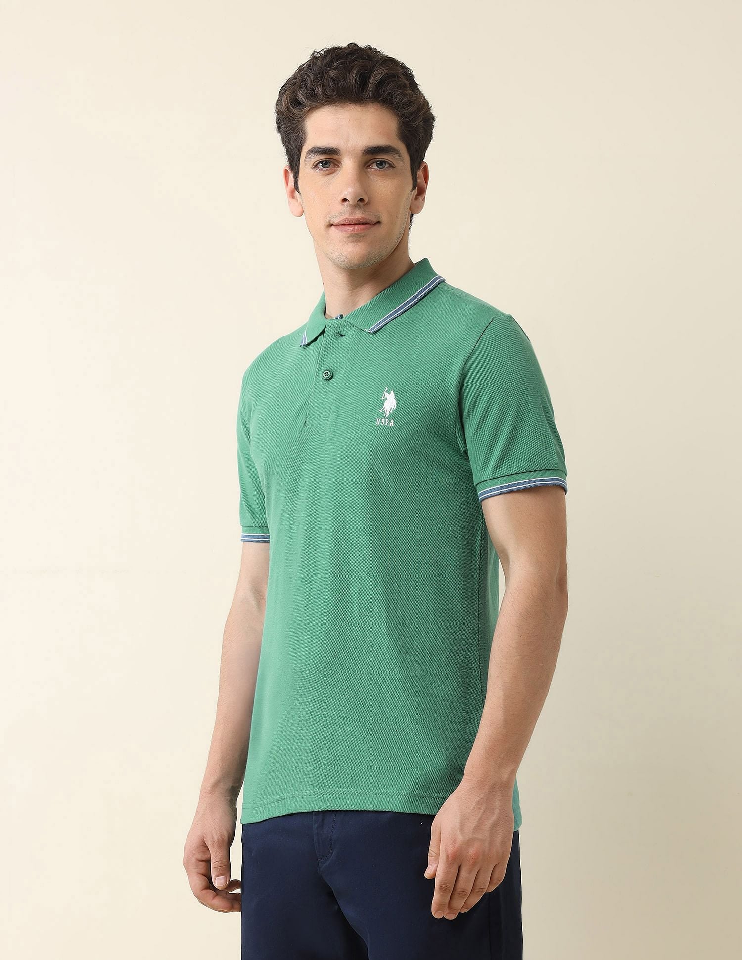 Slim Fit Solid Polo Shirt - Image 4