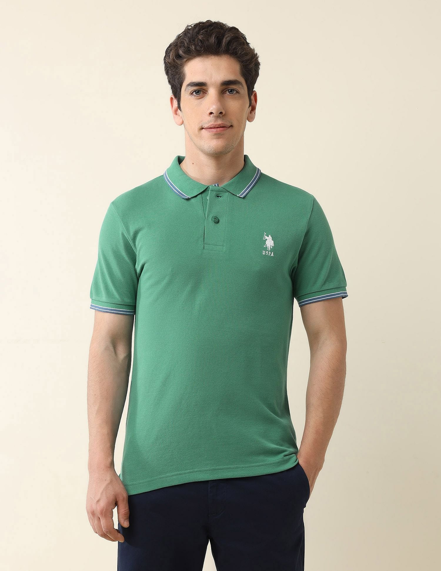 Slim Fit Solid Polo Shirt - Image 6